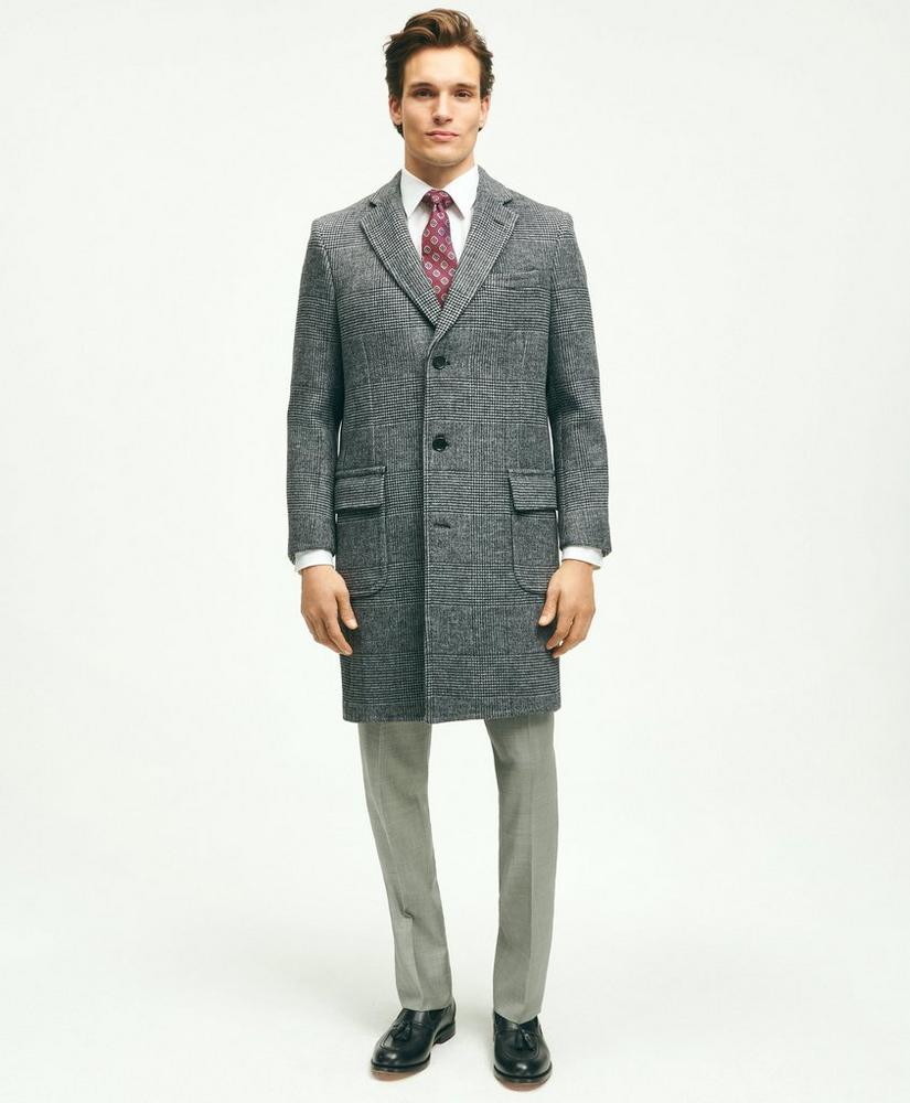 Wool Blend Double-Faced Glen Plaid Overcoat, image 1