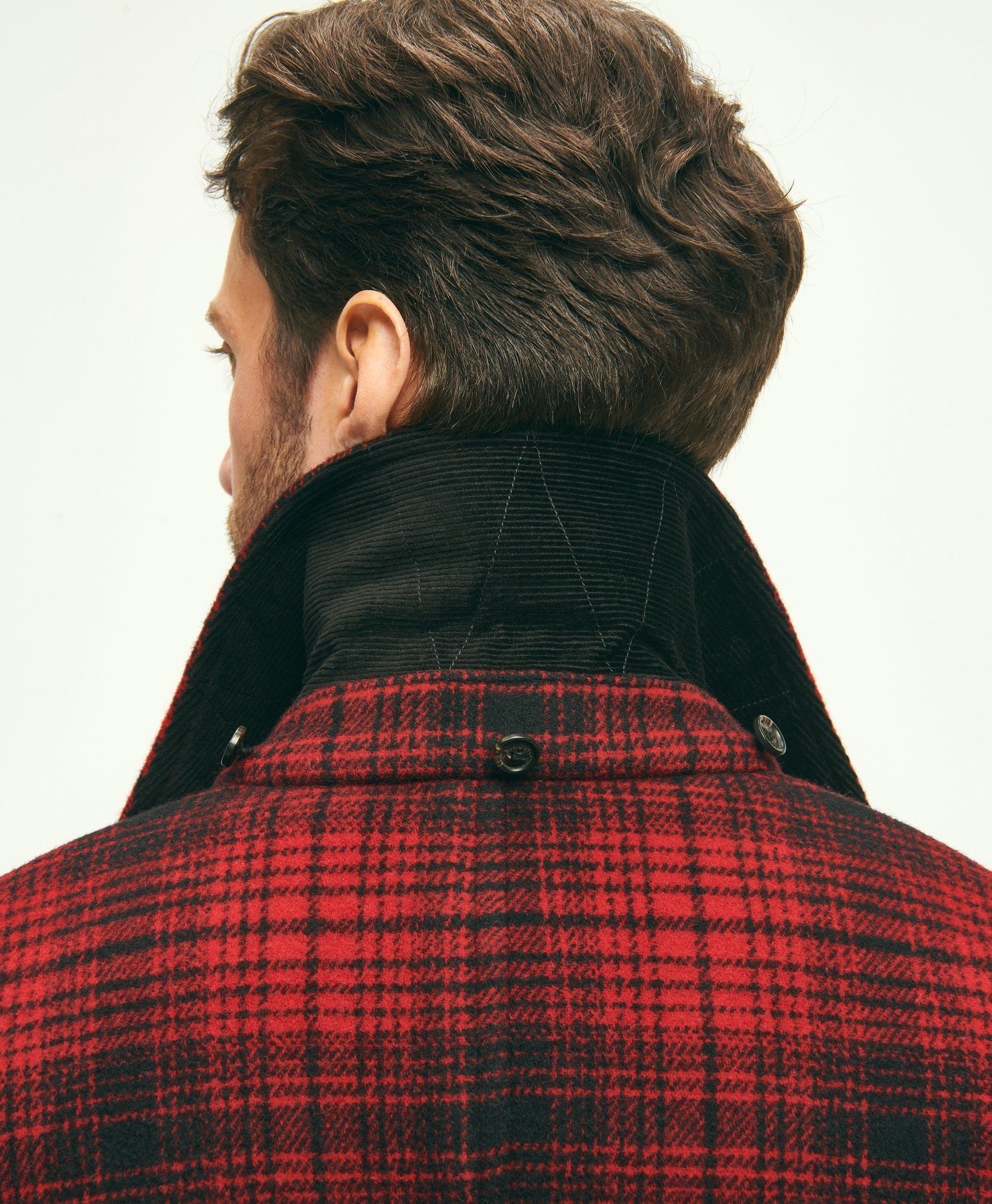 Plaid mens cheap pea coat