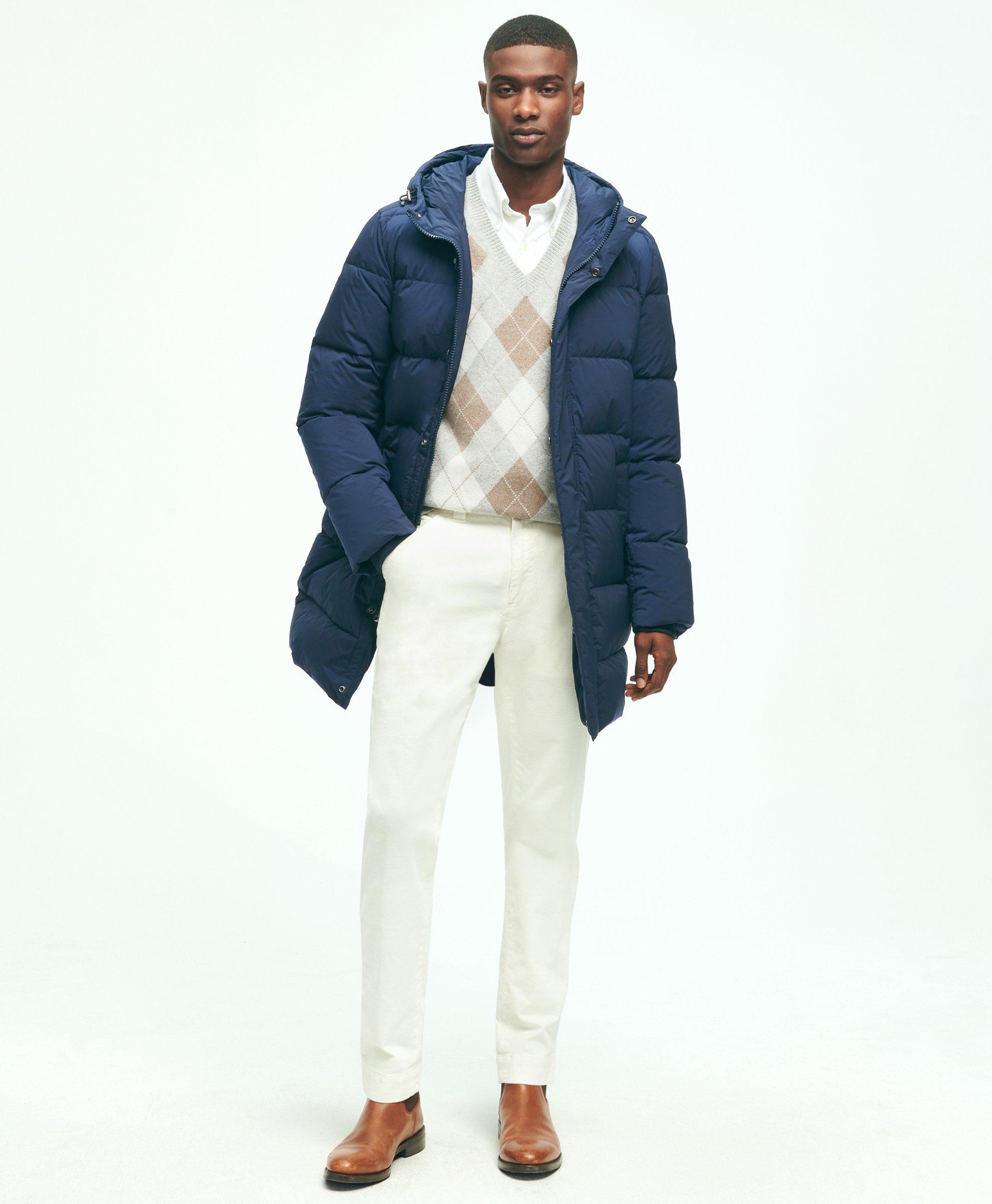 Navy blue hooded online puffer jacket