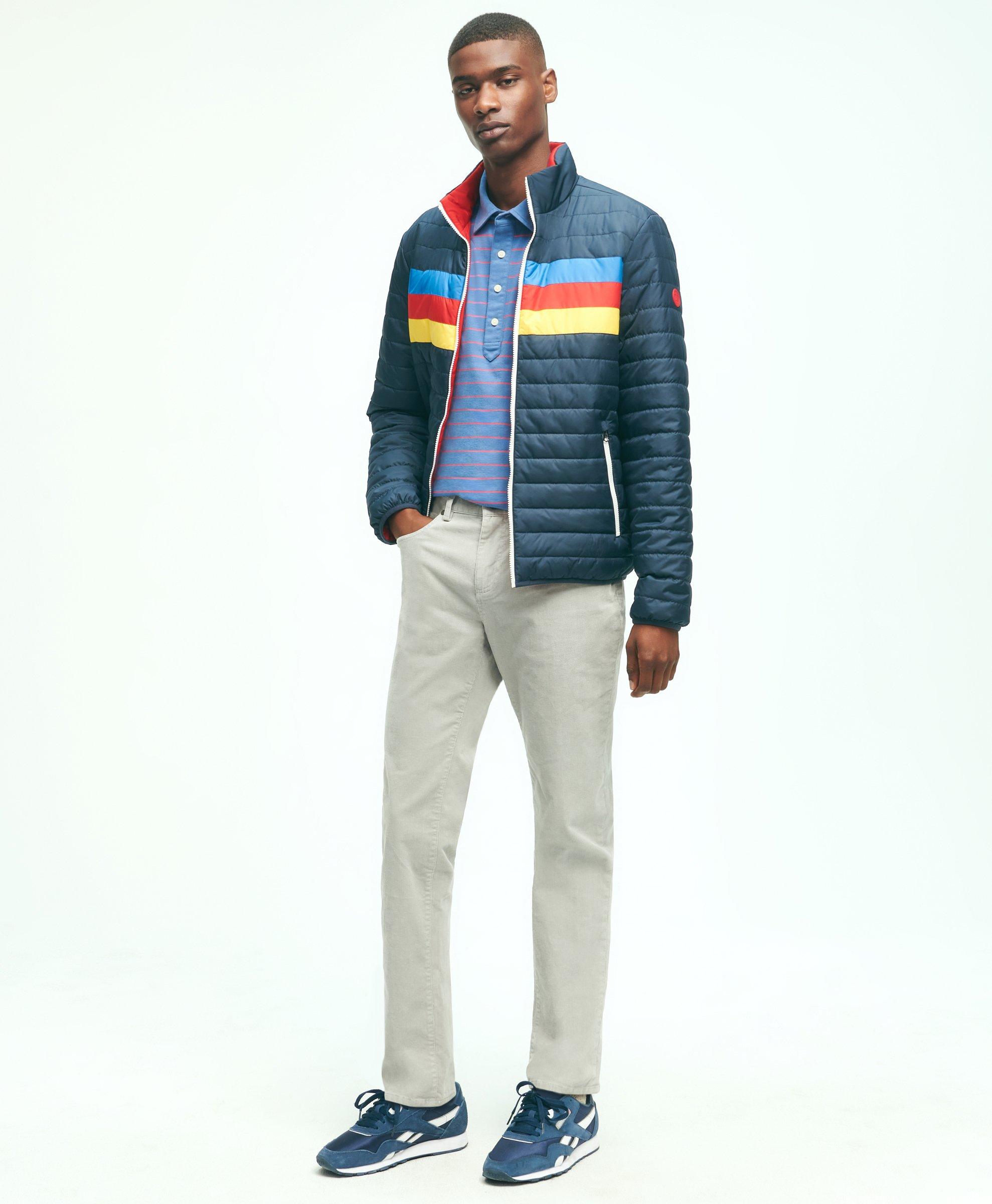 Reversible Racer Stripe Puffer Jacket