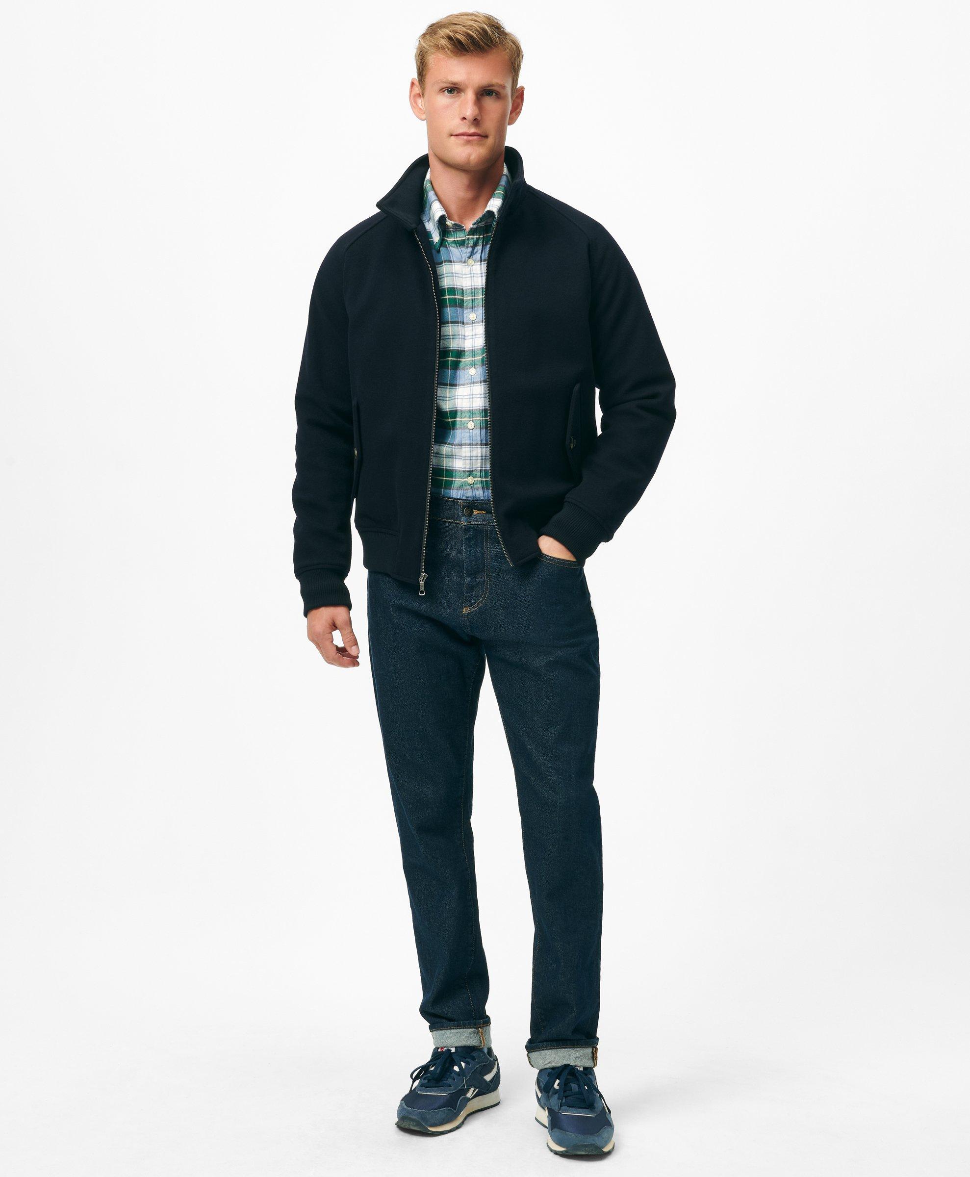 Brooks brothers fur store collar wool bomber