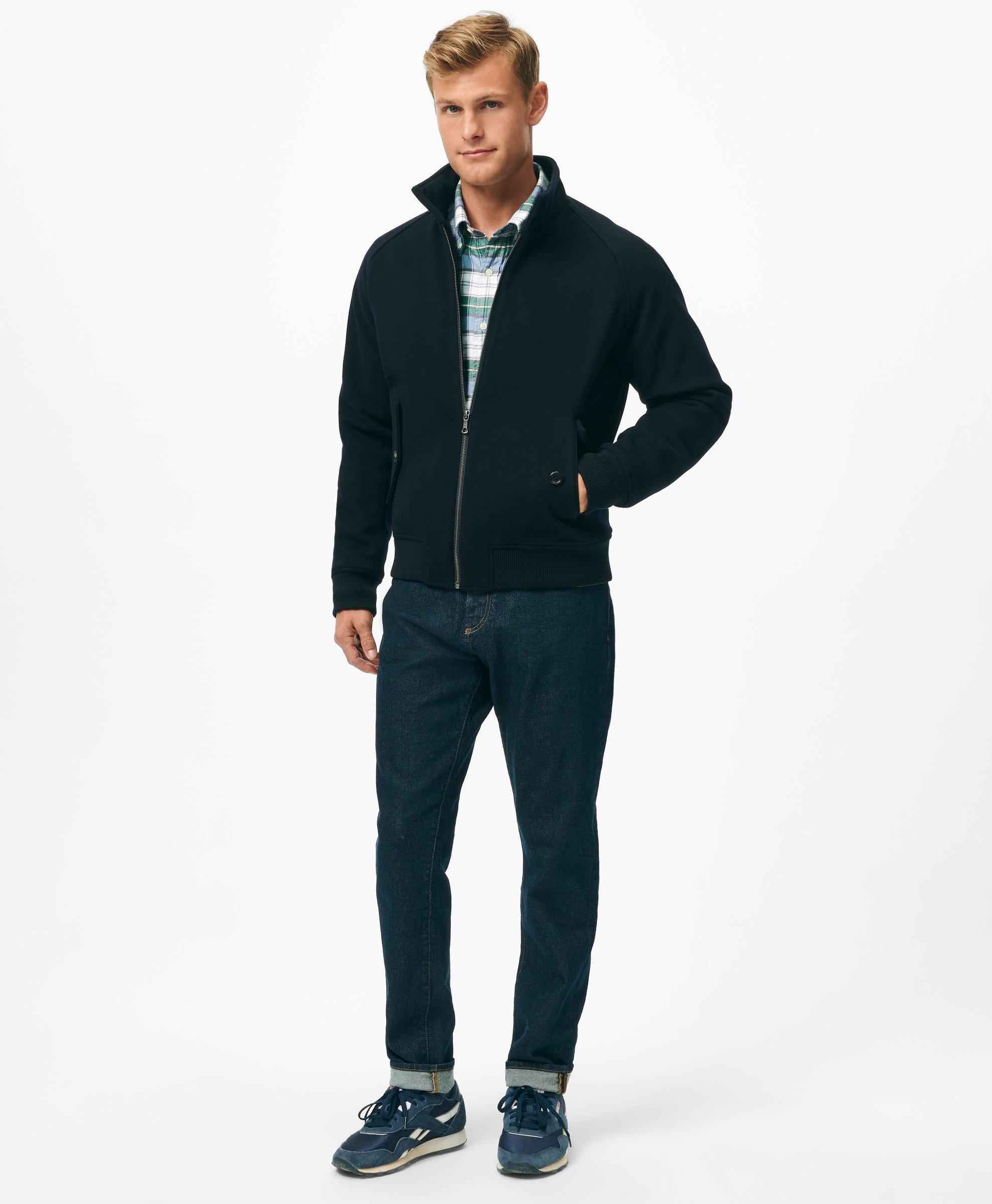 Brooks brothers fur collar wool sales bomber