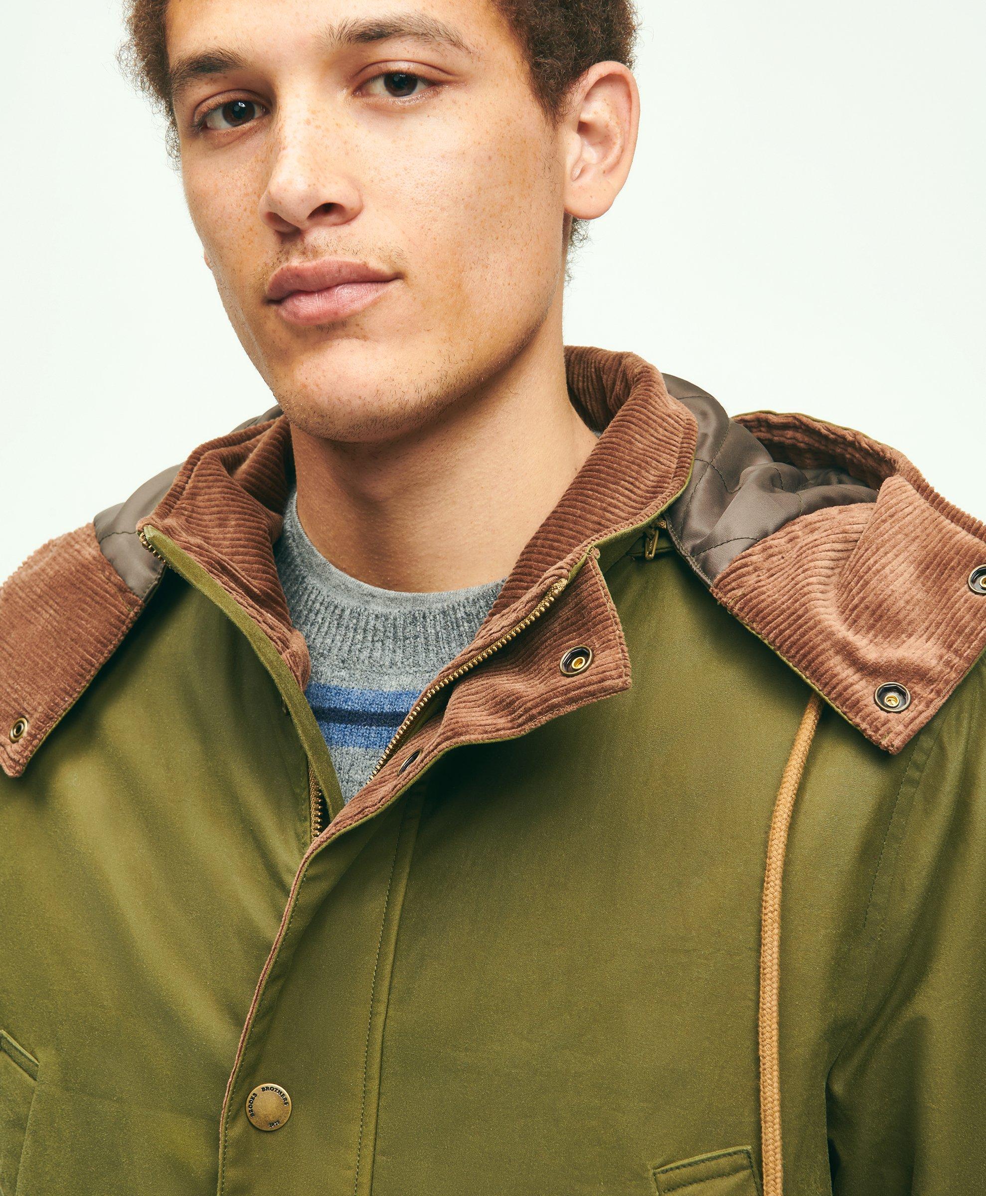 Waxed canvas outlet hooded jacket