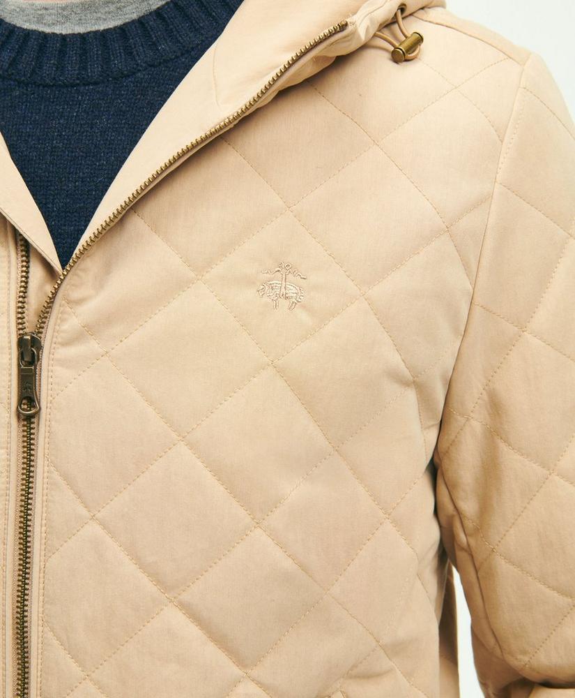 Cotton Blend Hooded Quilted Bomber Jacket, image 4