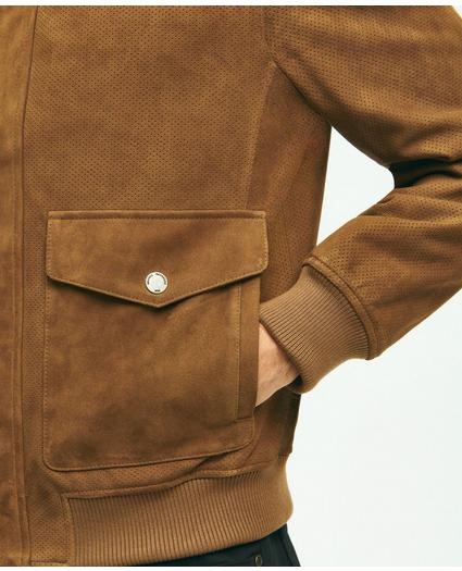 Perforated Suede Bomber Jacket, image 6