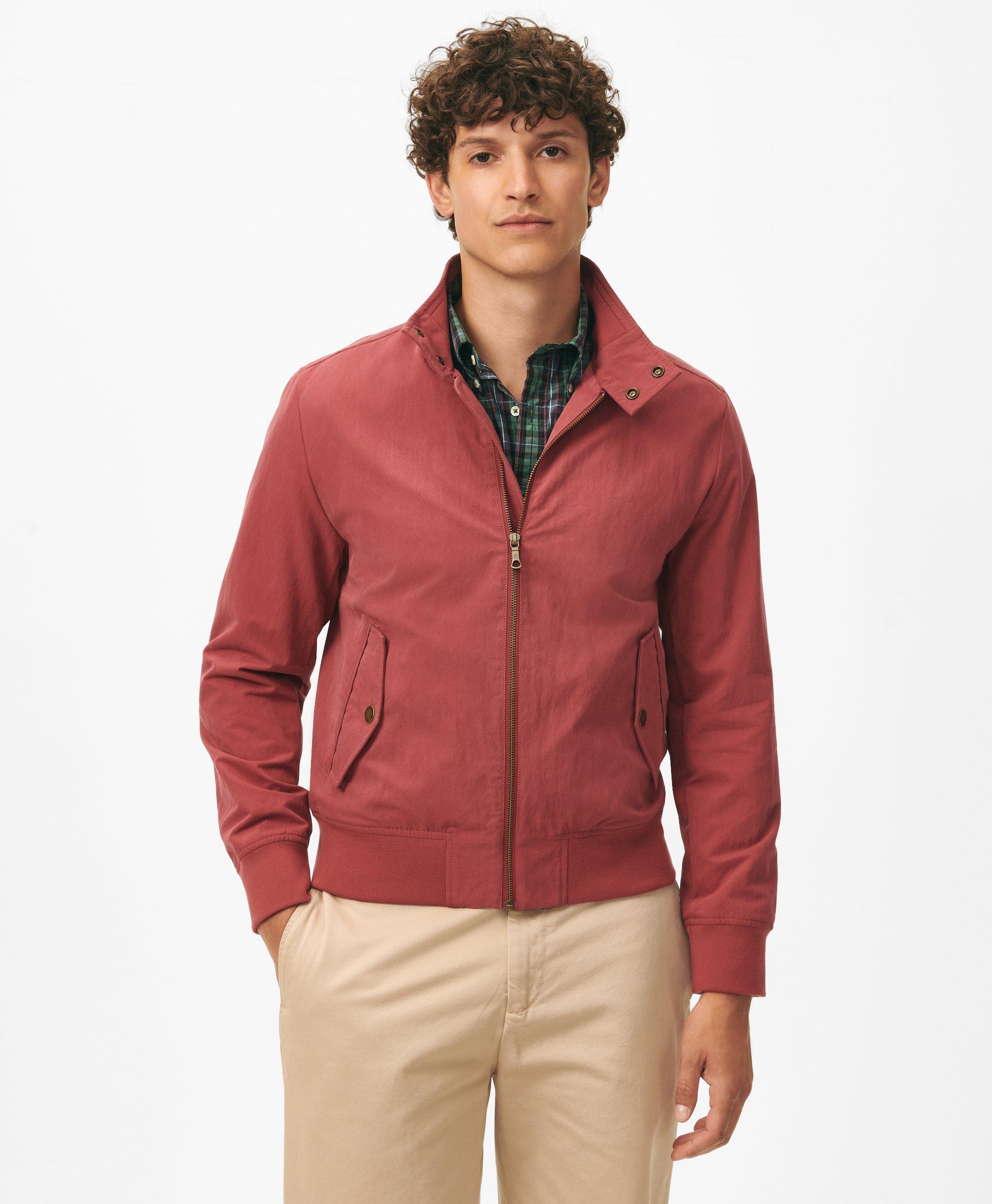 Brooks Brothers Harrington Jacket In Cotton Blend In Red