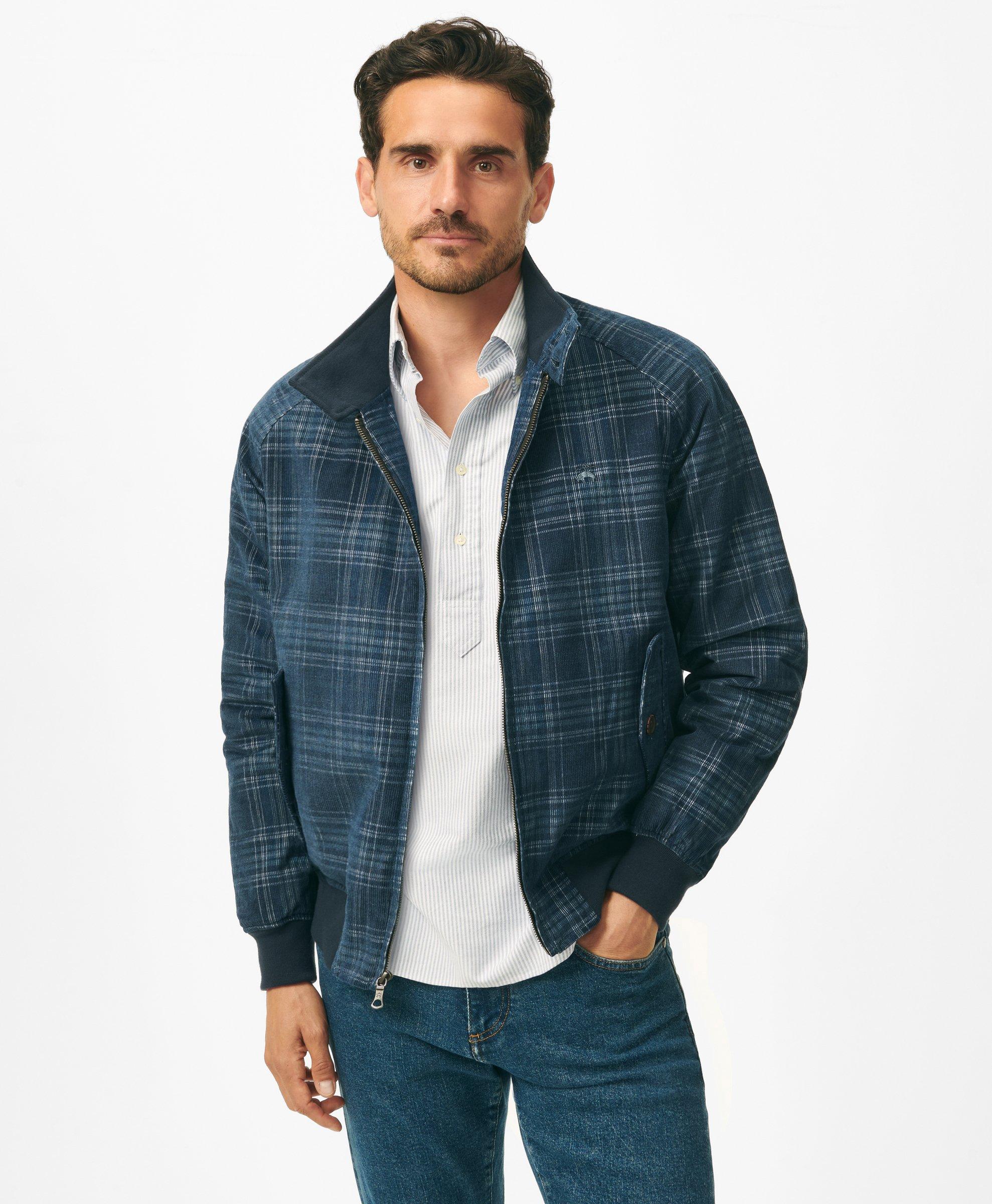 Plaid Corduroy Harrington Jacket in Thermore Filled Cotton