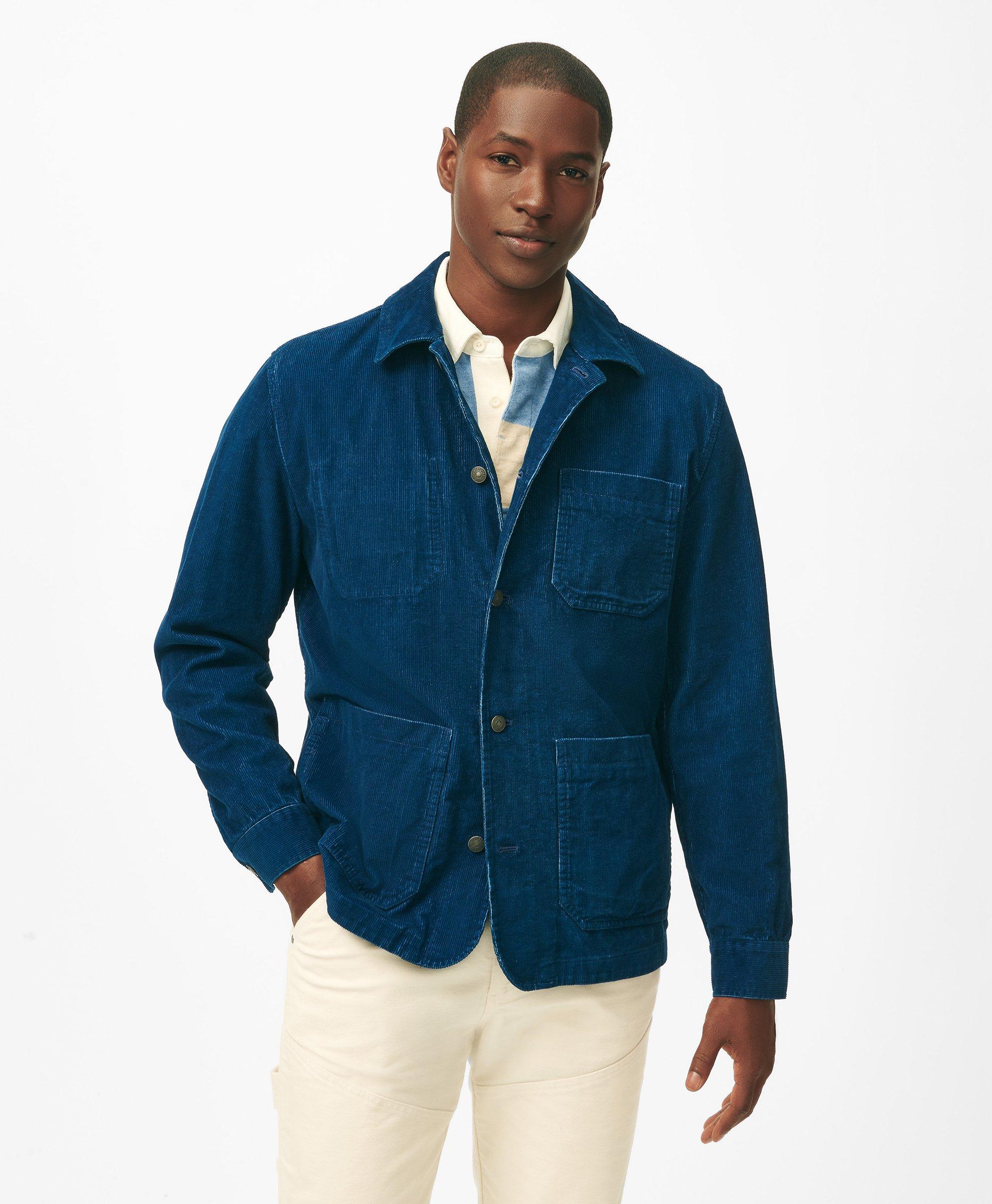 Blue corduroy coat best sale