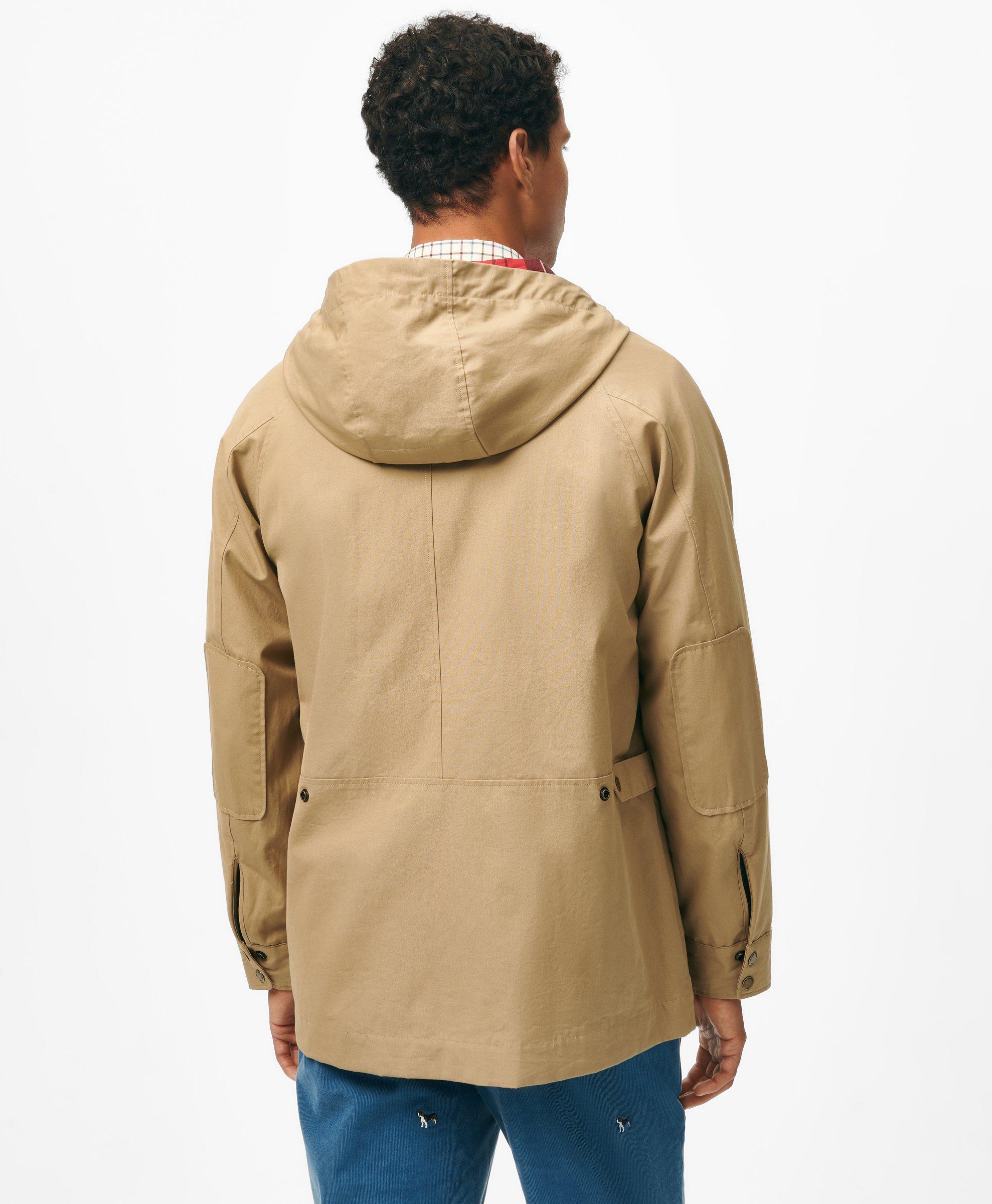 Dry Waxed Cotton Field Jacket with Hood