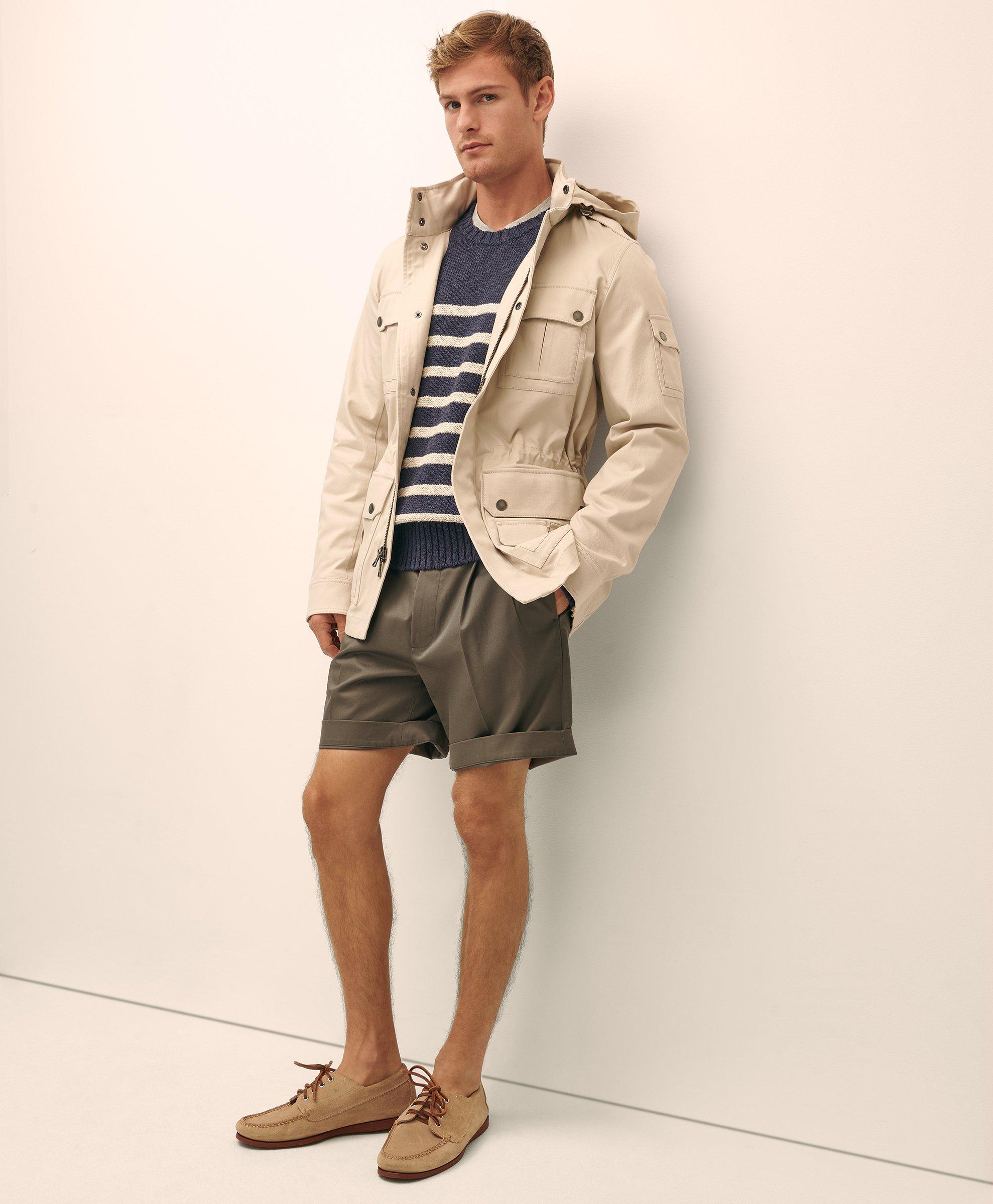 Brooks Brothers Hooded Fishing Jacket In Khaki