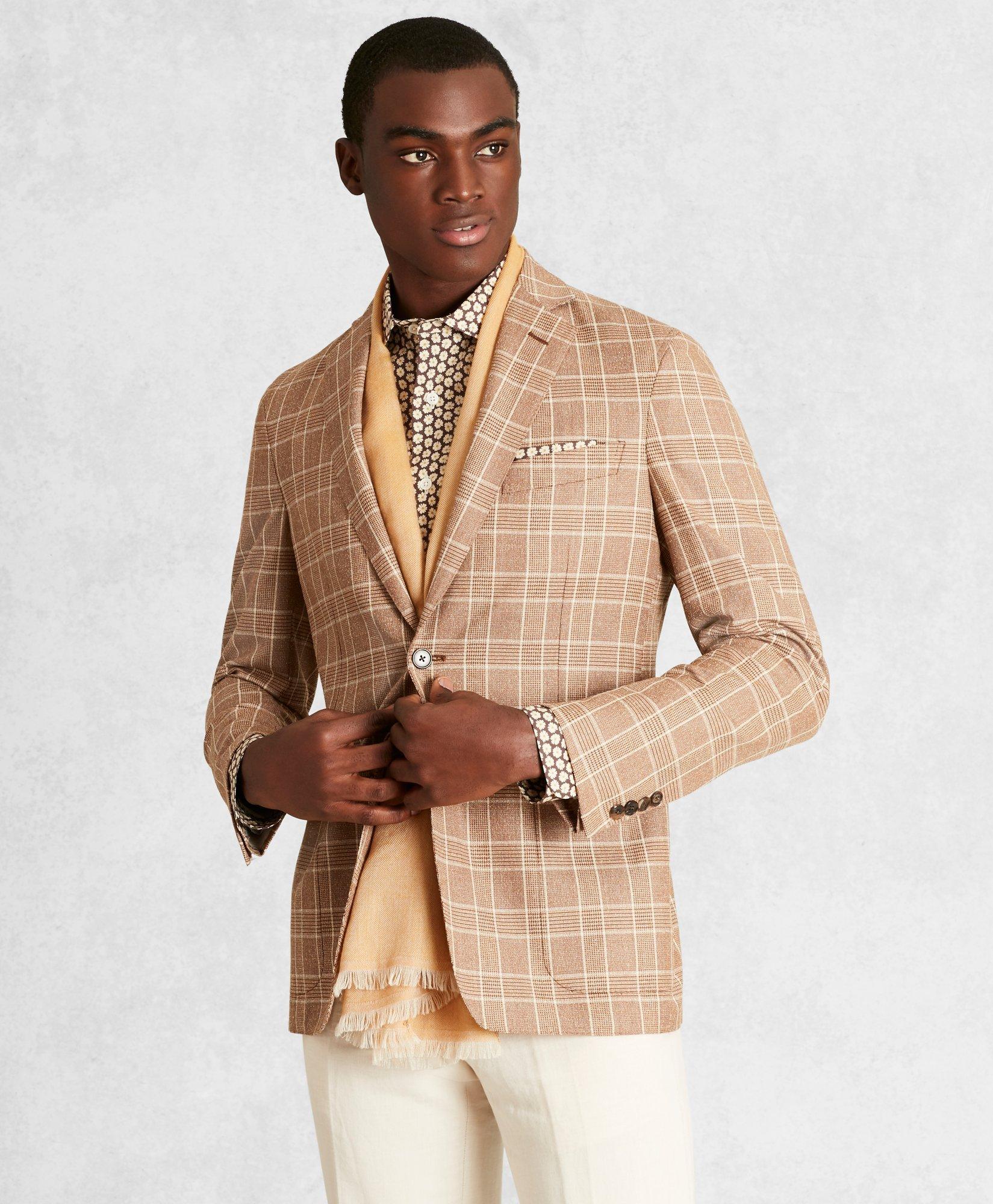 Golden Fleece Wool Blend Check Twill Sport Coat