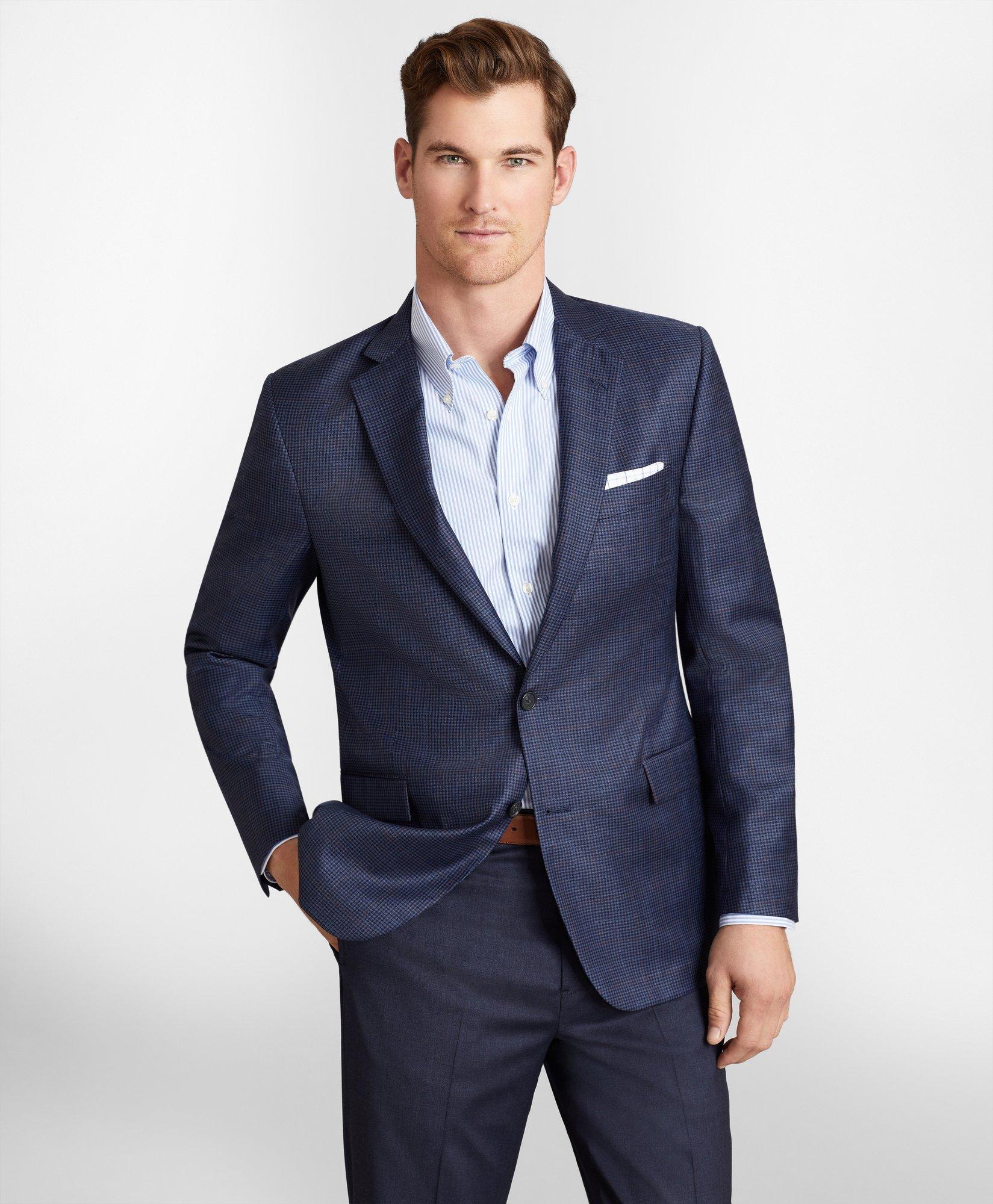 Modern Fit Navy Plaid Bibbed Sport Coat - Benjamin's Menswear