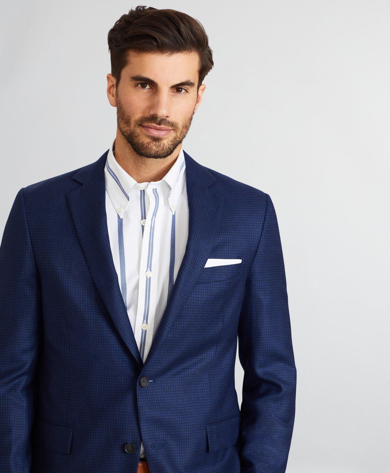 Eric Suit Jacket Blue Micro Check