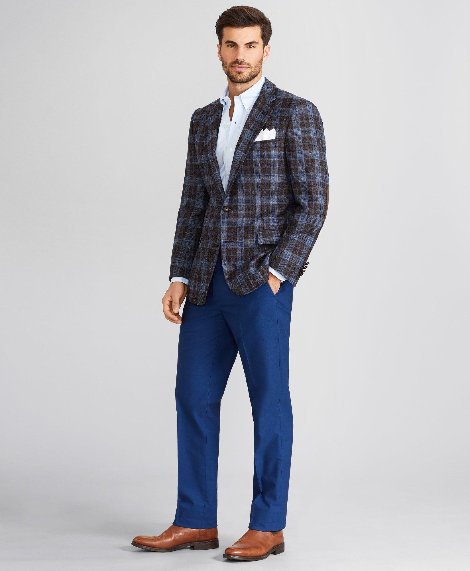 Blue plaid sport outlet jacket