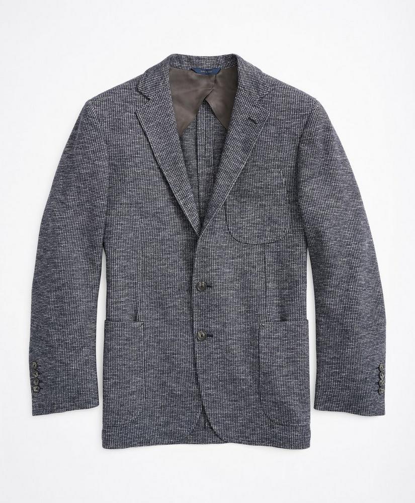 Regent Fit Houndstooth Cotton-Wool Knit Sport Coat, image 1