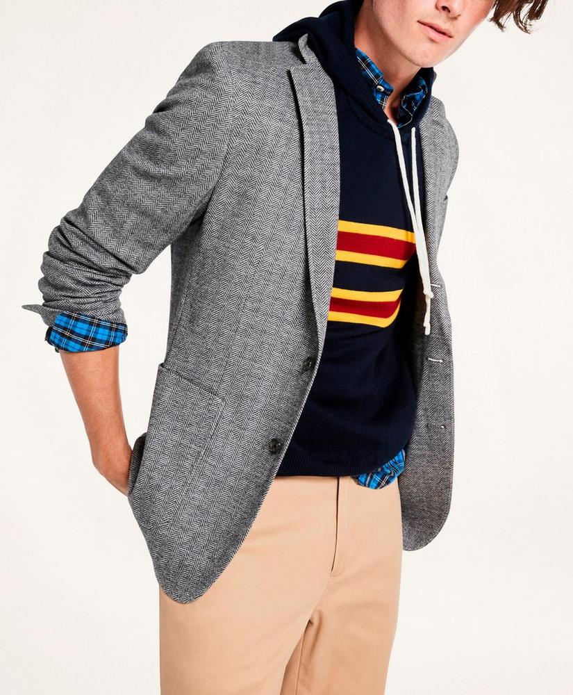 Knit Herringbone Suit Jacket, image 1