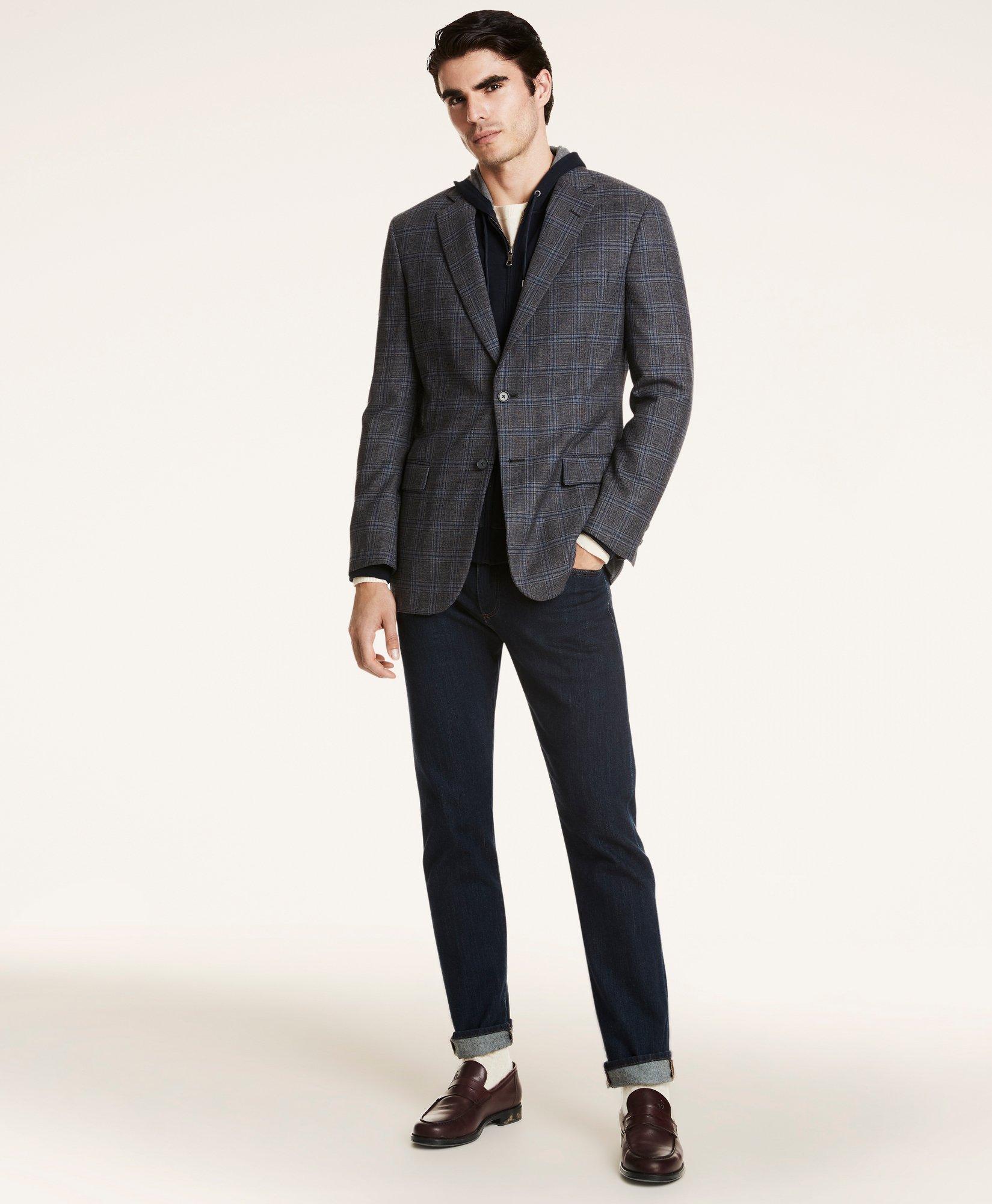 Madison Relaxed-Fit Plaid Sport Coat