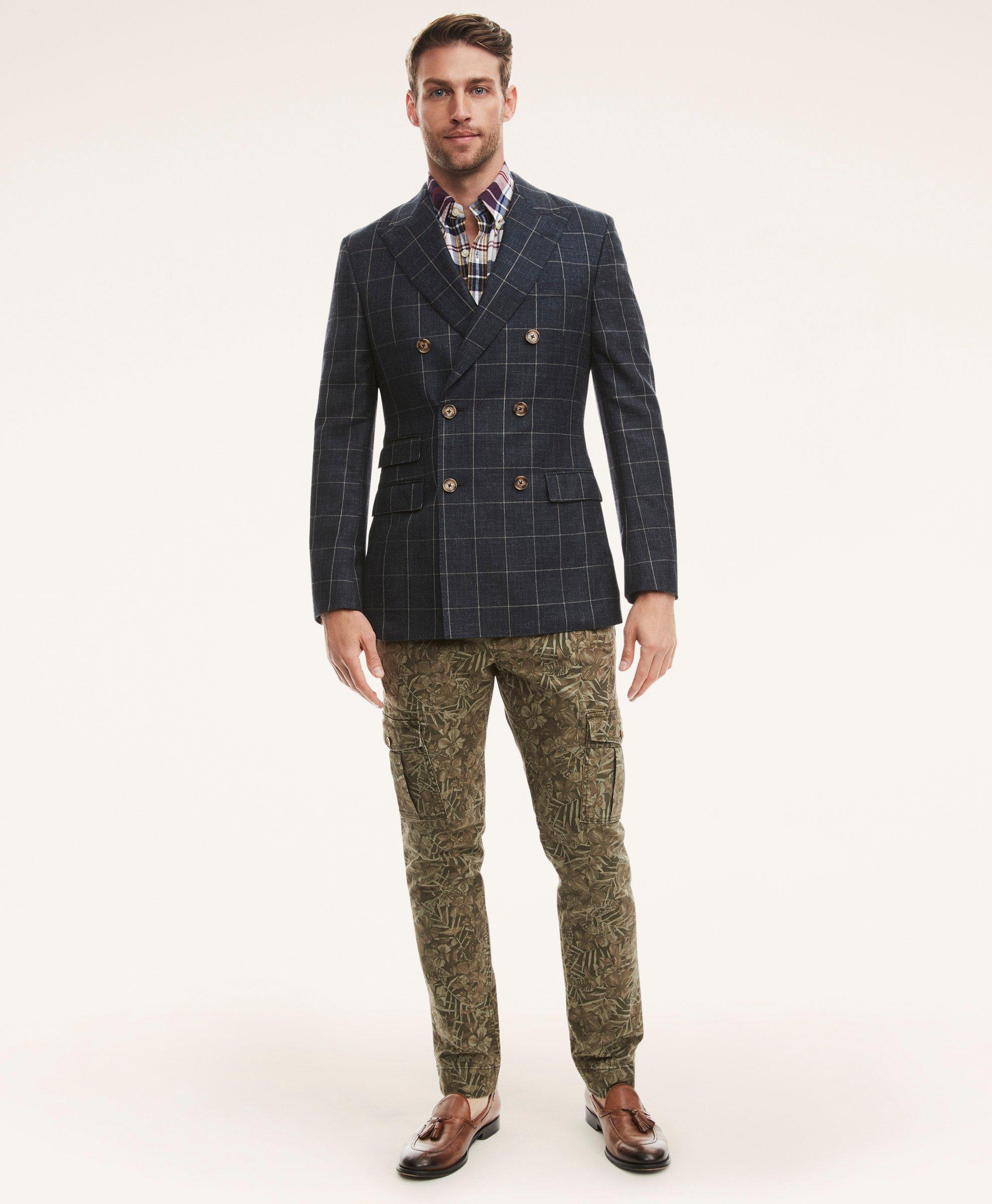 Regent Regular-Fit Double Breasted Windowpane Sport Coat