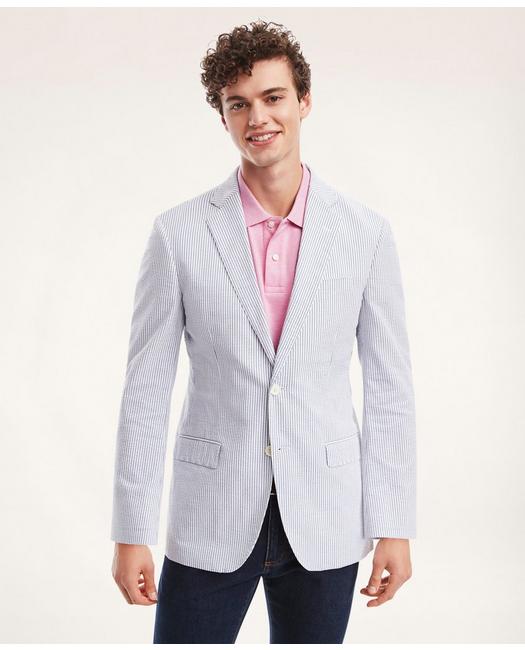 Brooksbrothers Madison Relaxed-Fit Stretch Seersucker Stripe Sport Coat