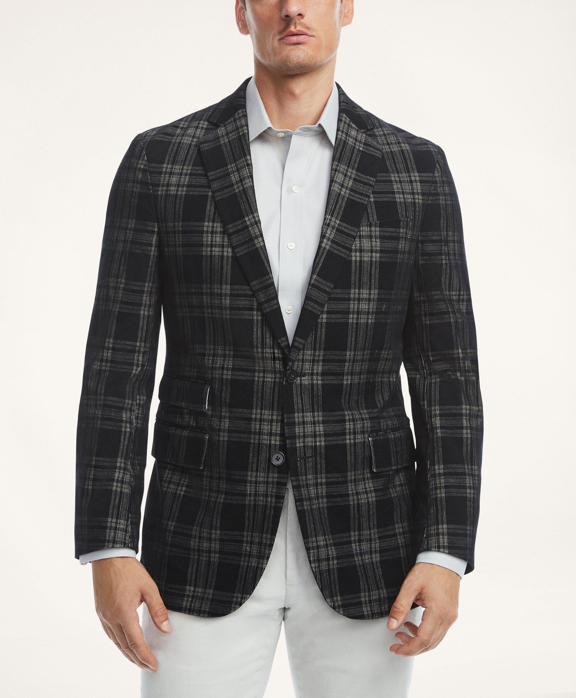 Black and white plaid sport clearance coat