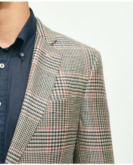 Regent Classic-Fit Wool-Silk-Linen Hopsack Sport Coat, Multi-Check, image 4