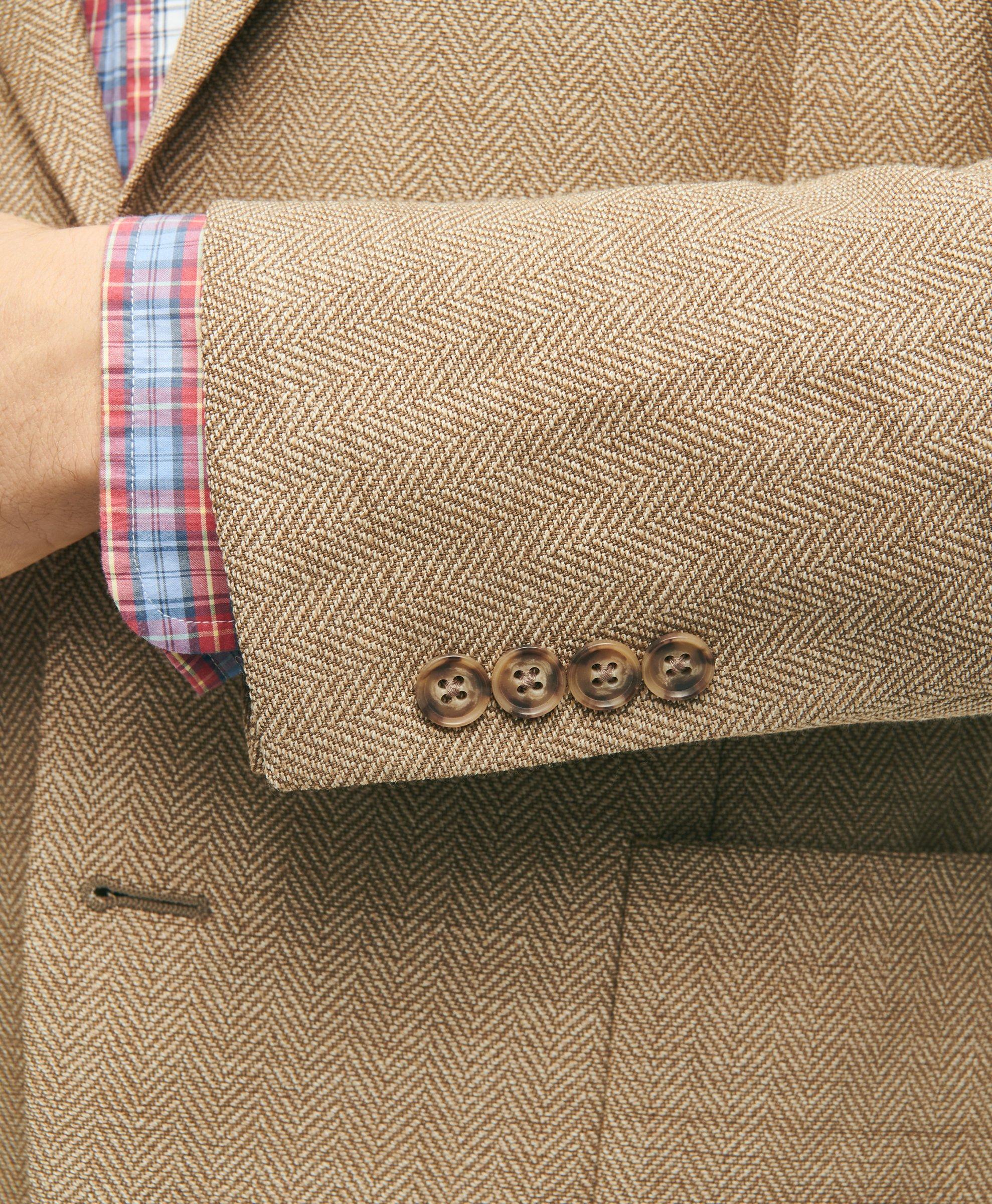 Regent Classic-Fit Stretch Wool Herringbone Knit Sport Coat, image 4