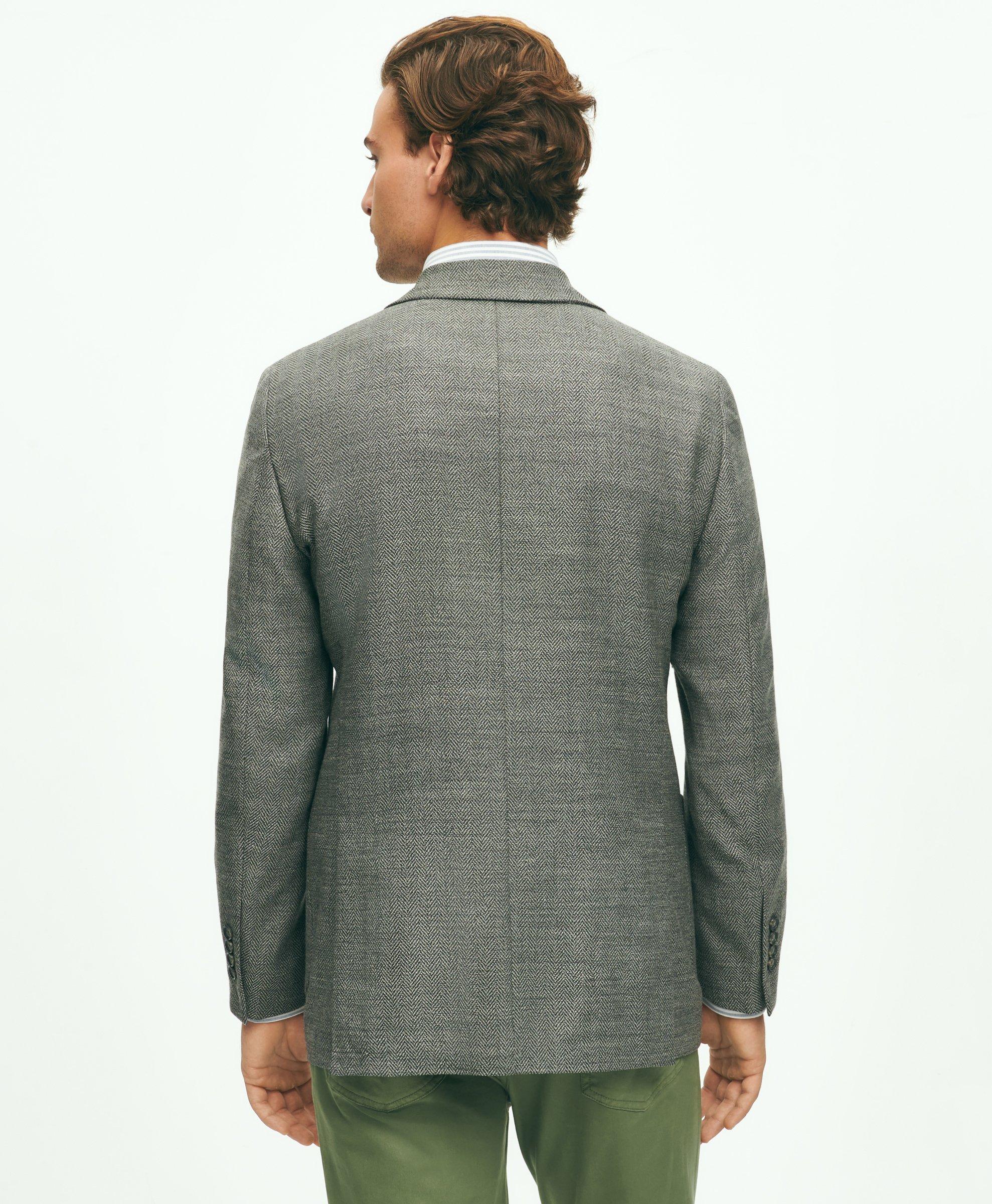 Regent Classic-Fit Stretch Wool Herringbone Knit Sport Coat, image 2