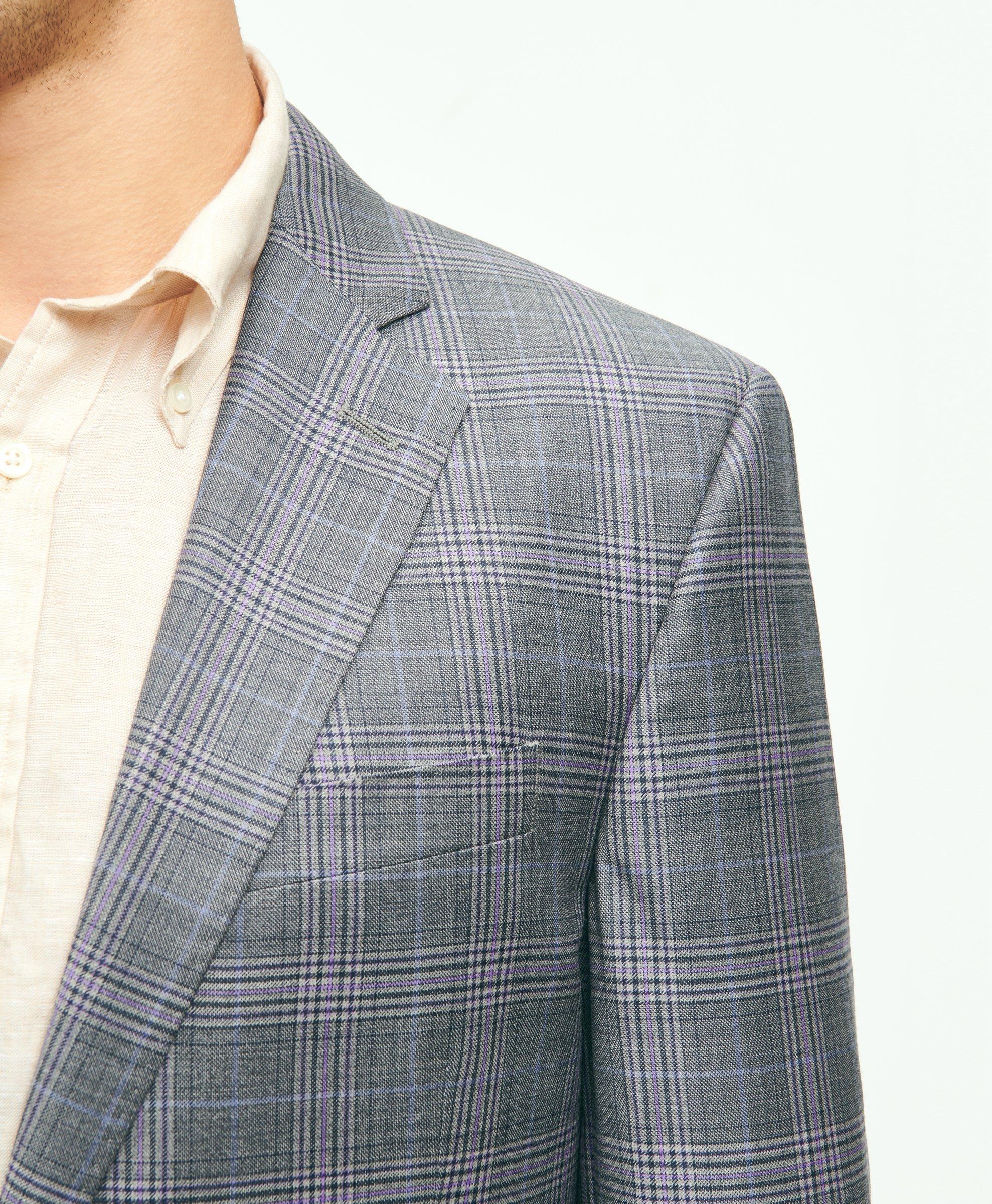 Regent Classic-Fit Wool Check Sport Coat, image 4