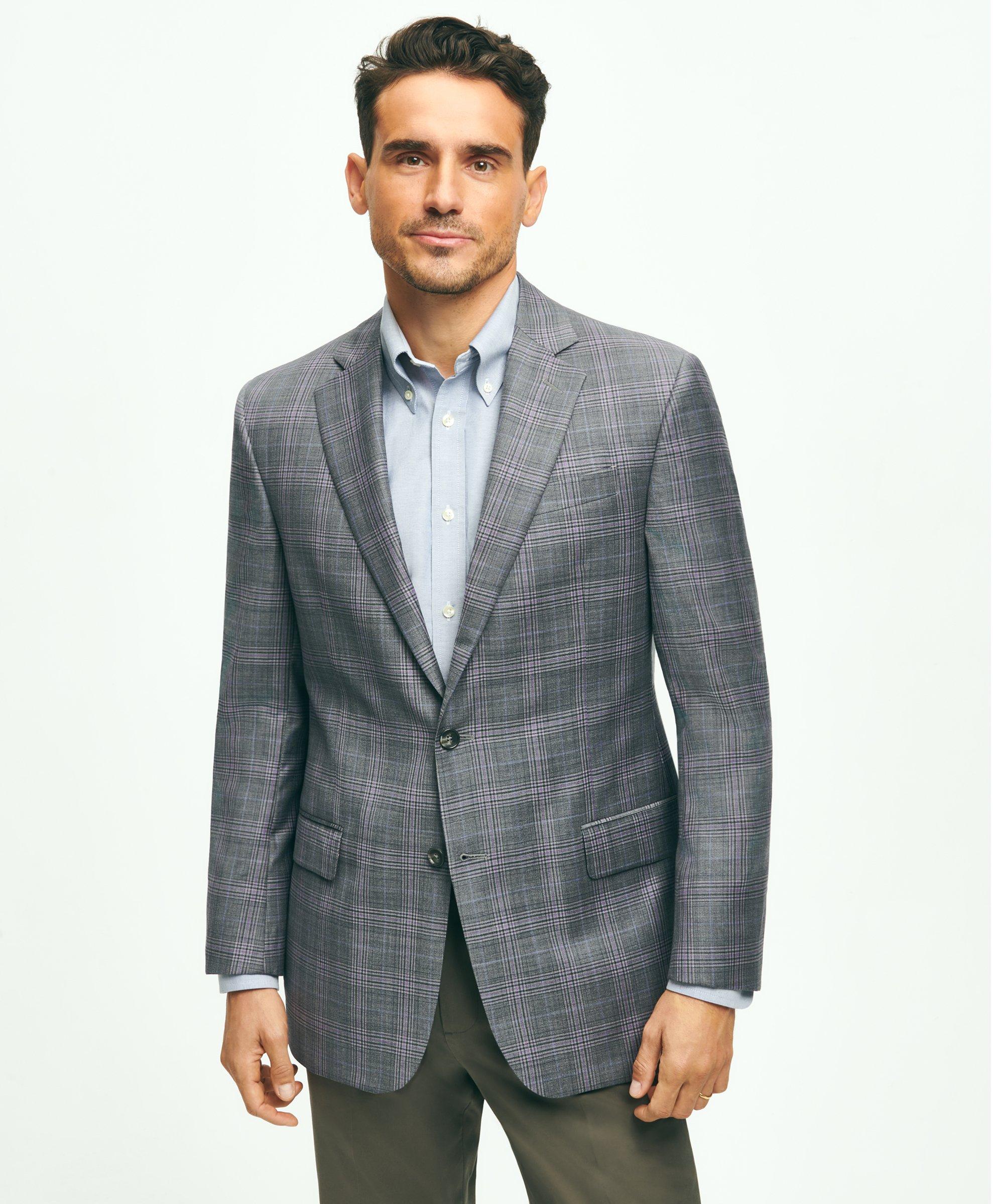 Madison Traditional Fit Wool Check Sport Coat