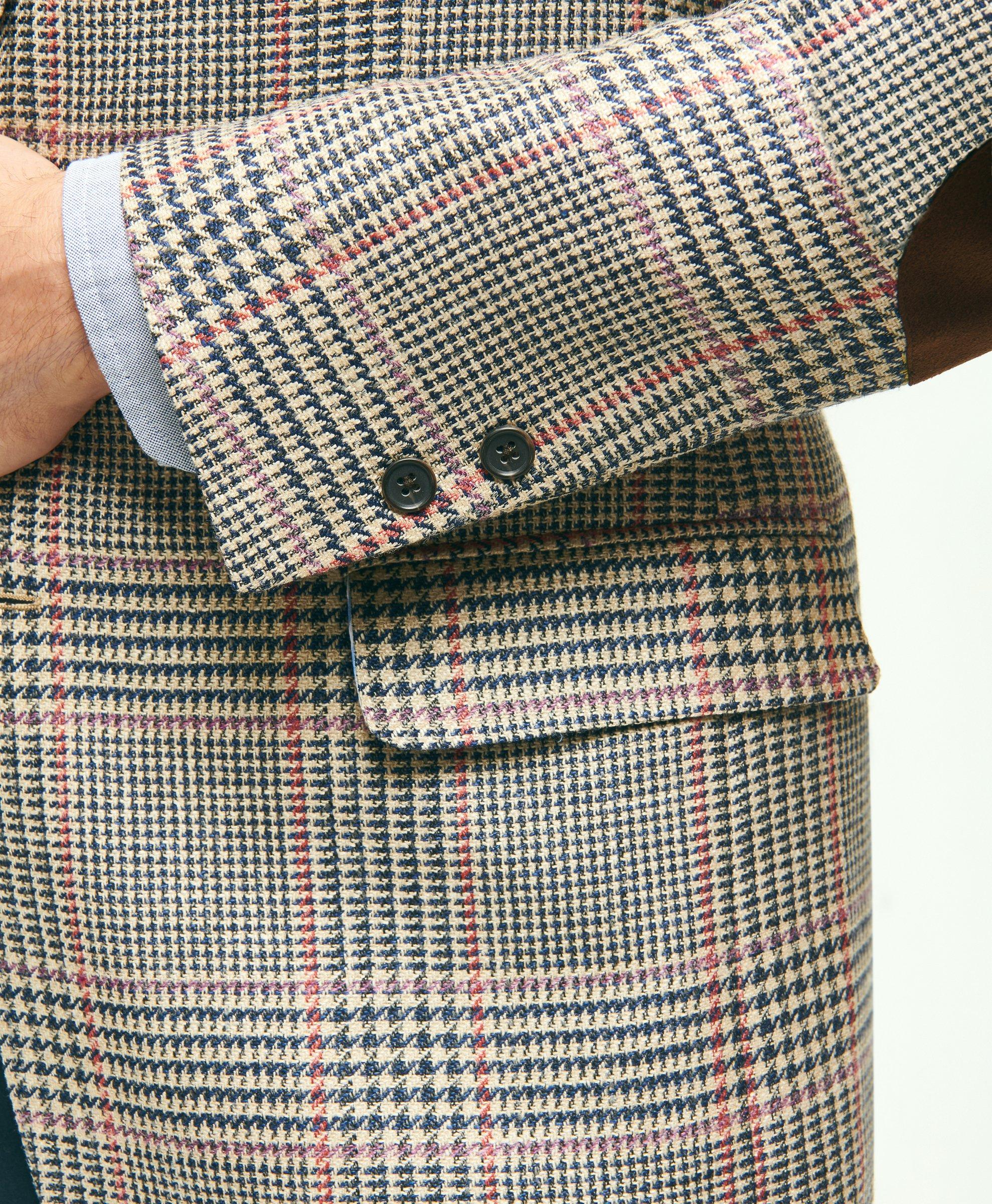 Madison Traditional-Fit Wool-Silk-Linen Check Hopsack Sport Coat