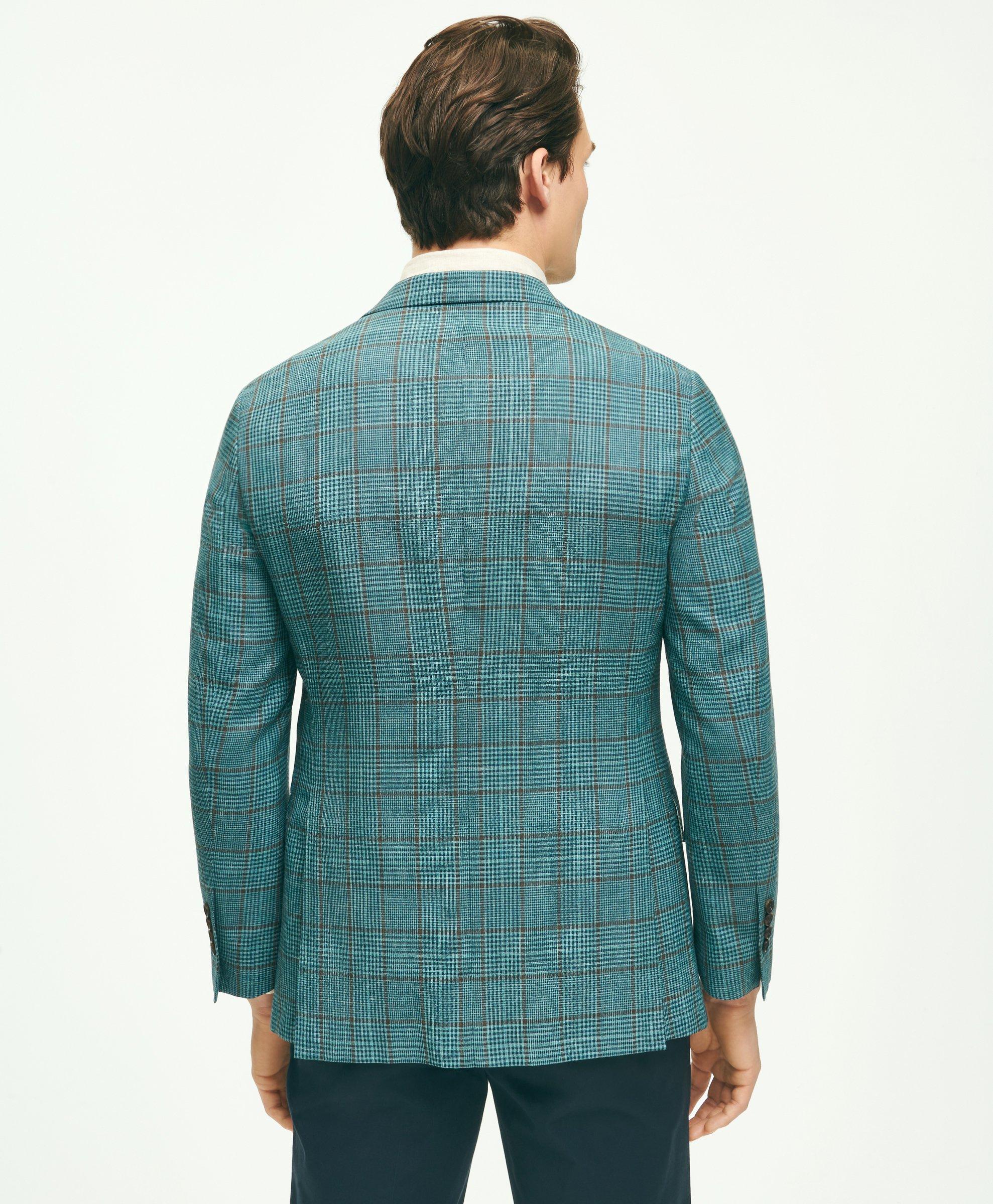 Regent Classic Fit Wool Silk Linen Check Sport Coat