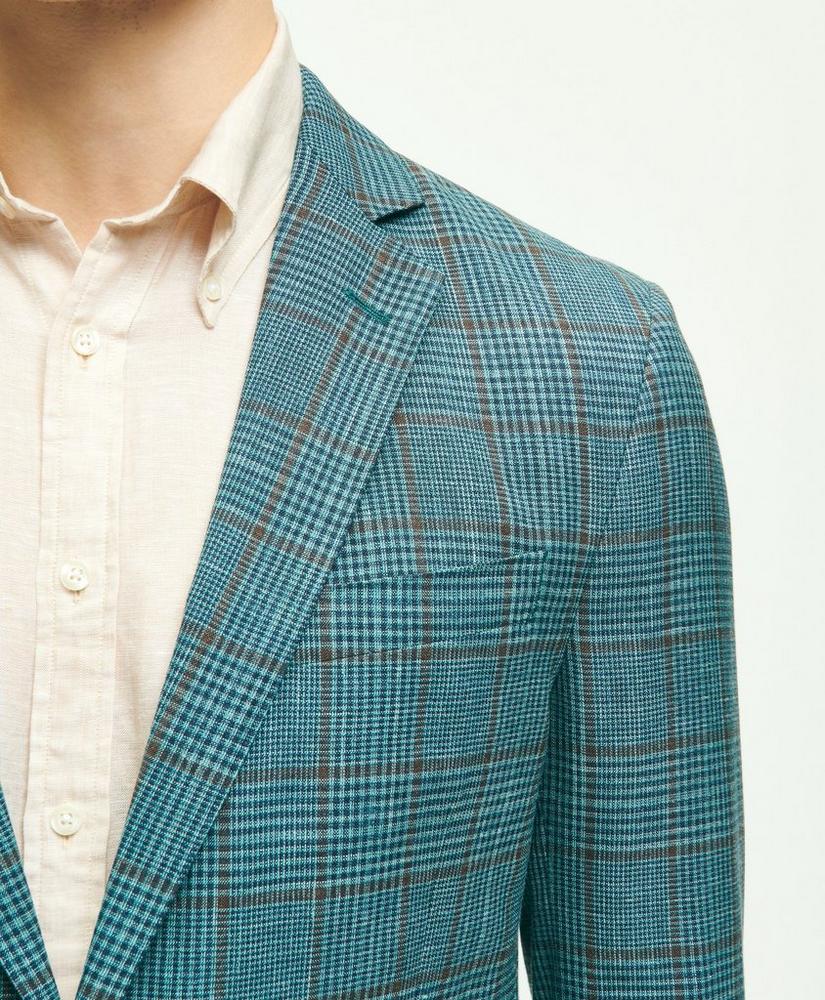 Regent Classic-Fit Wool-Silk-Linen Check Sport Coat, image 4