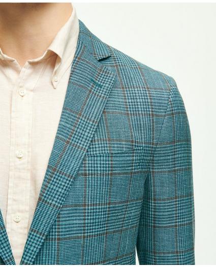 Regent Classic-Fit Wool-Silk-Linen Check Sport Coat, image 4
