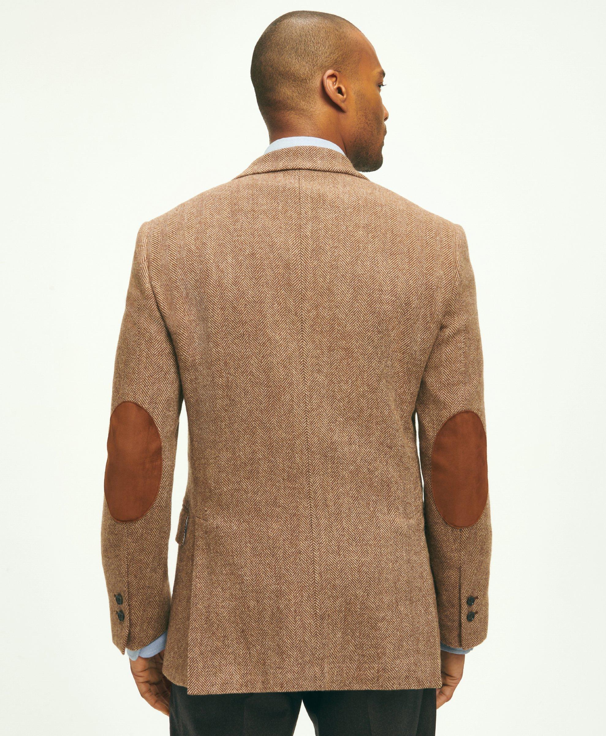 Bar Iii Carnaby Collection Tan Herringbone Elbow Patch Slim Fit Sport Coat,  $295, Macy's