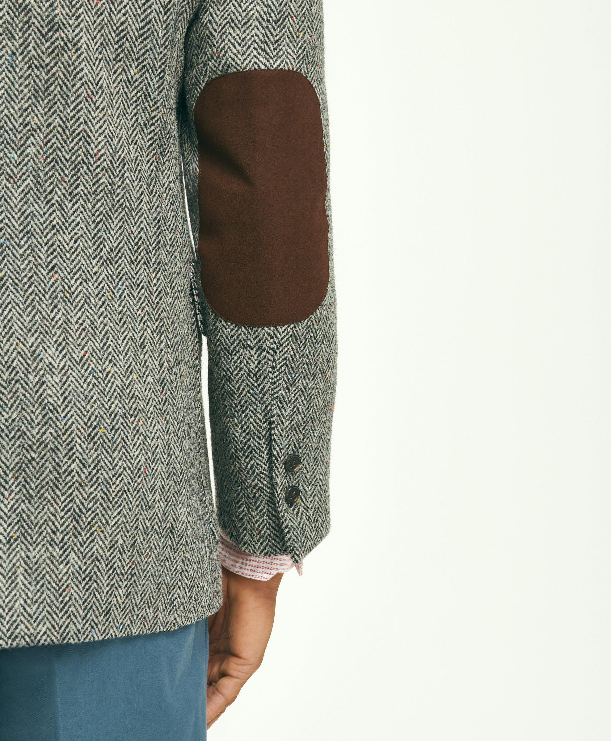 Leather patches outlet tweed jacket