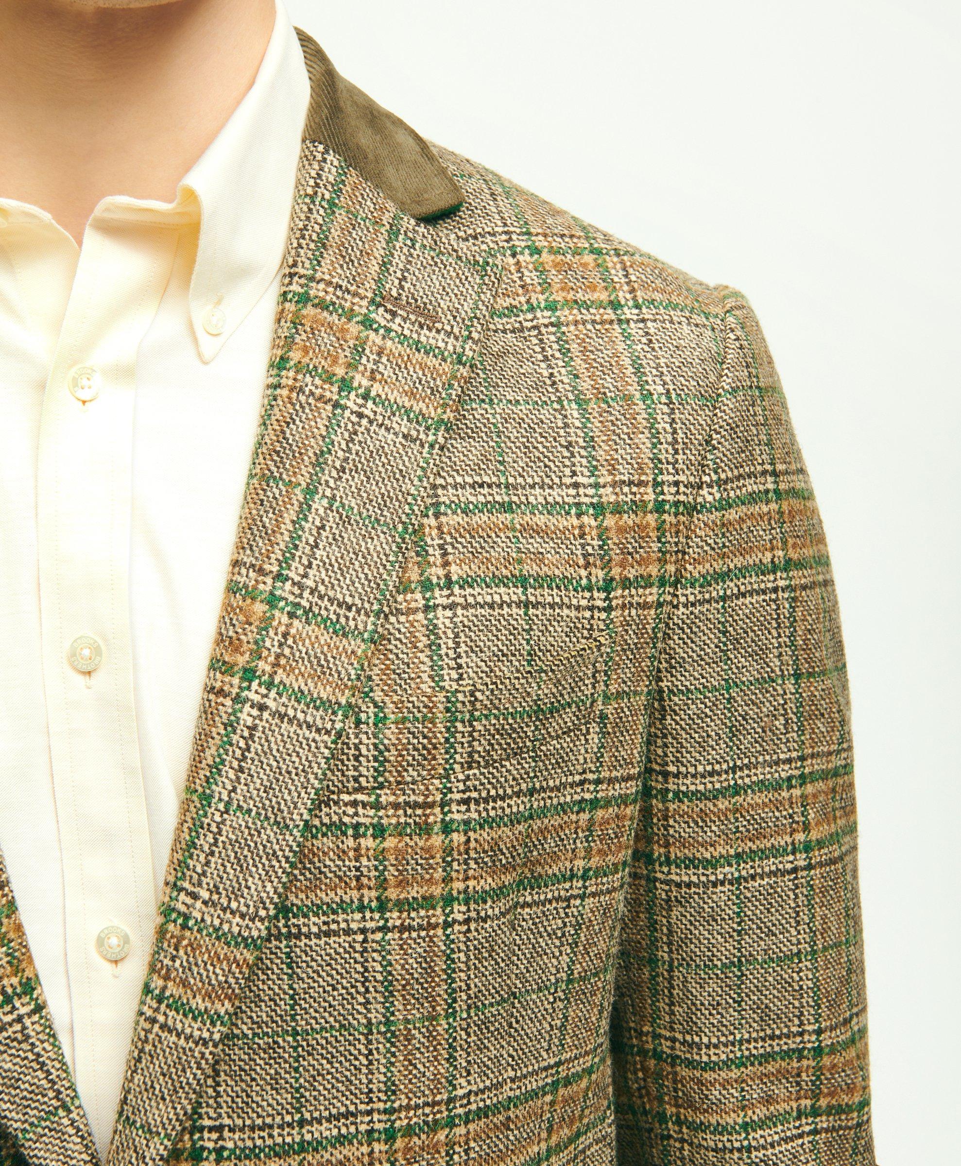 Brooks Brothers Men's Classic Fit Wool Plaid 1818 Sport Coat | Brown | Size 42 Regular