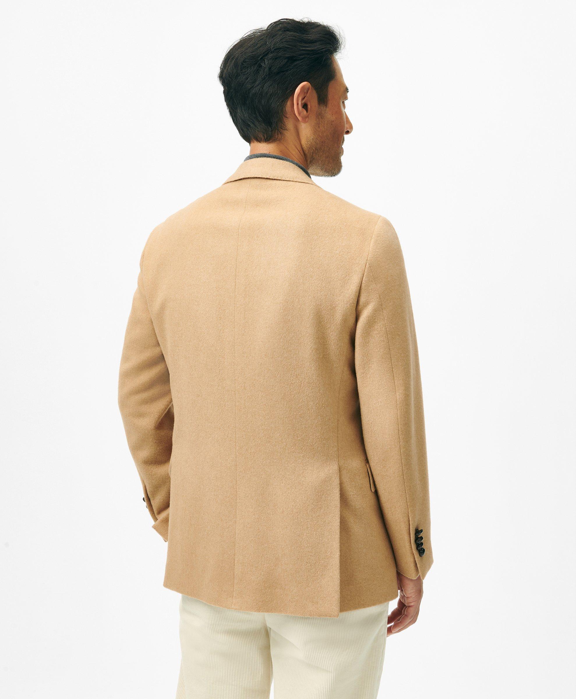 Camel button front hot sale slim coat