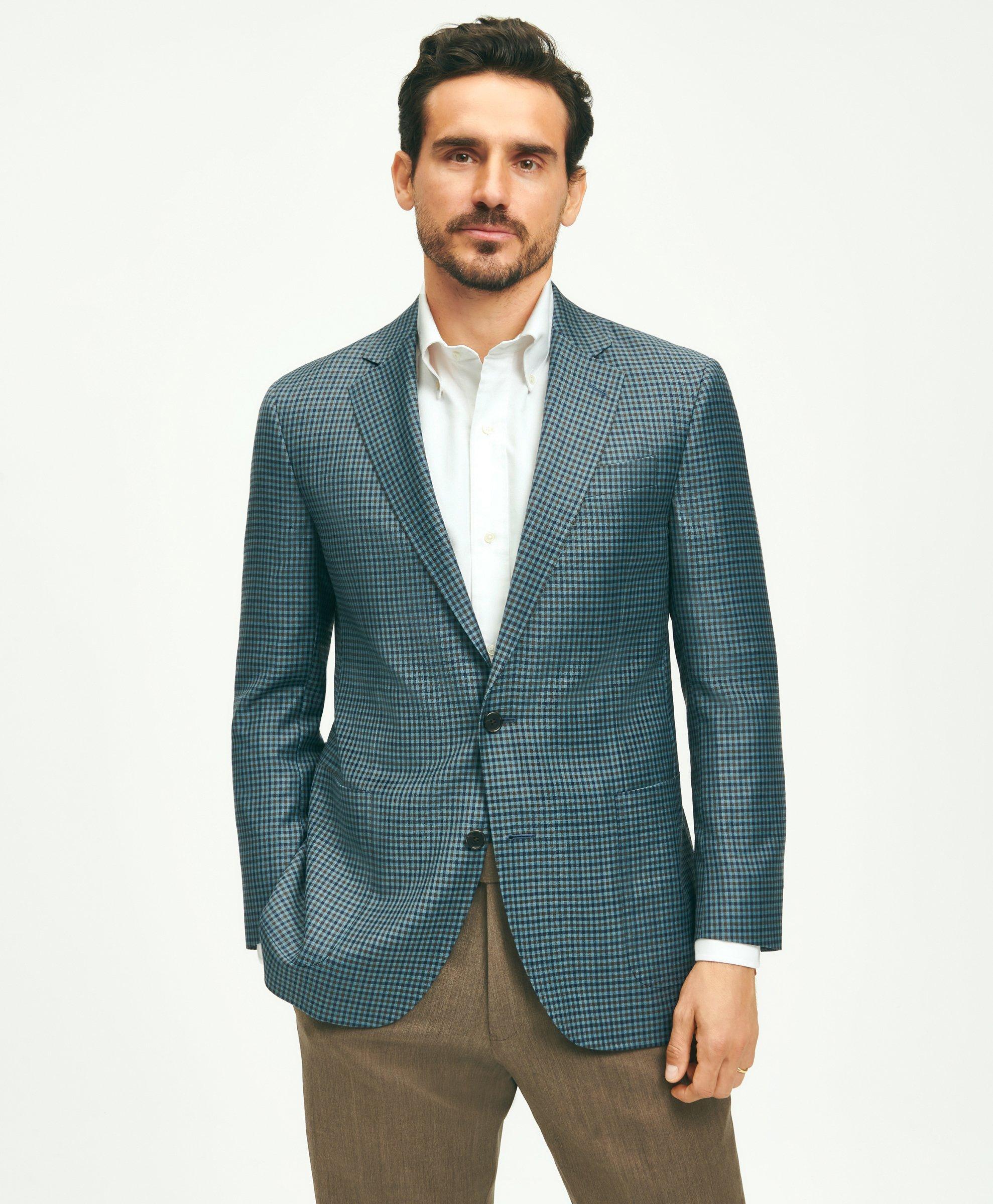 Traditional Fit Wool Guncheck Sport Coat