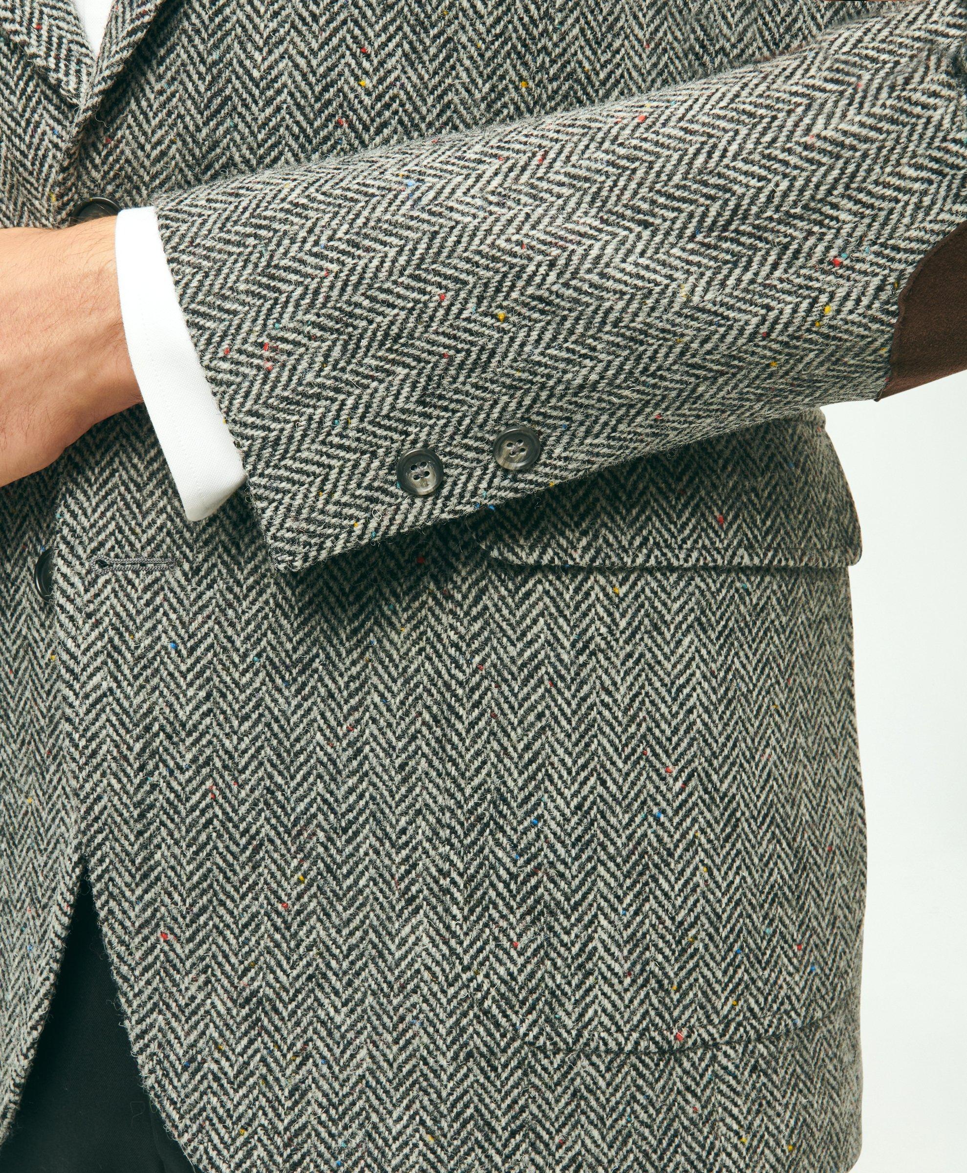 Harris Tweed of Scotland Gray Herringbone Tweed Jacket