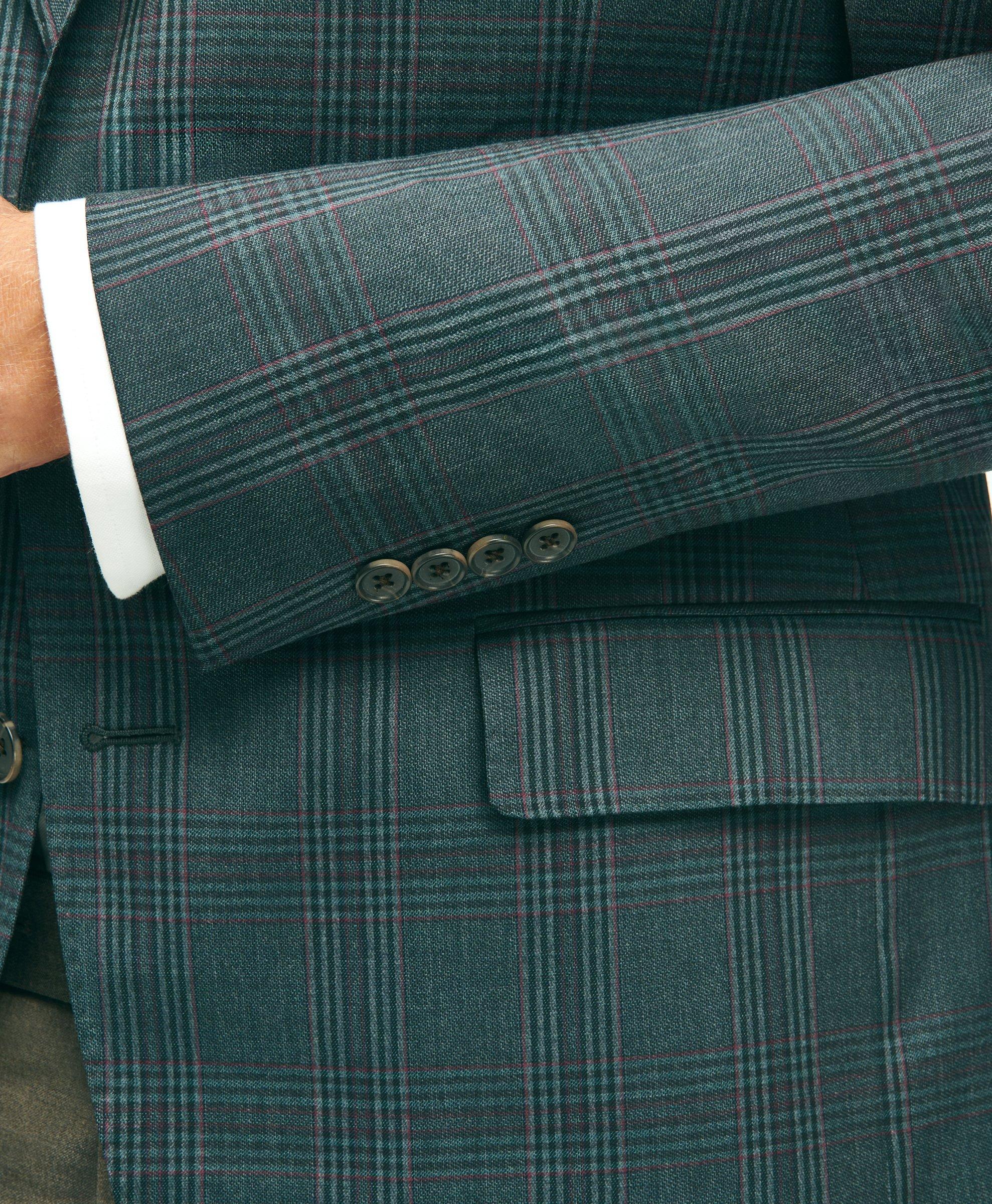 Green plaid outlet suit jacket