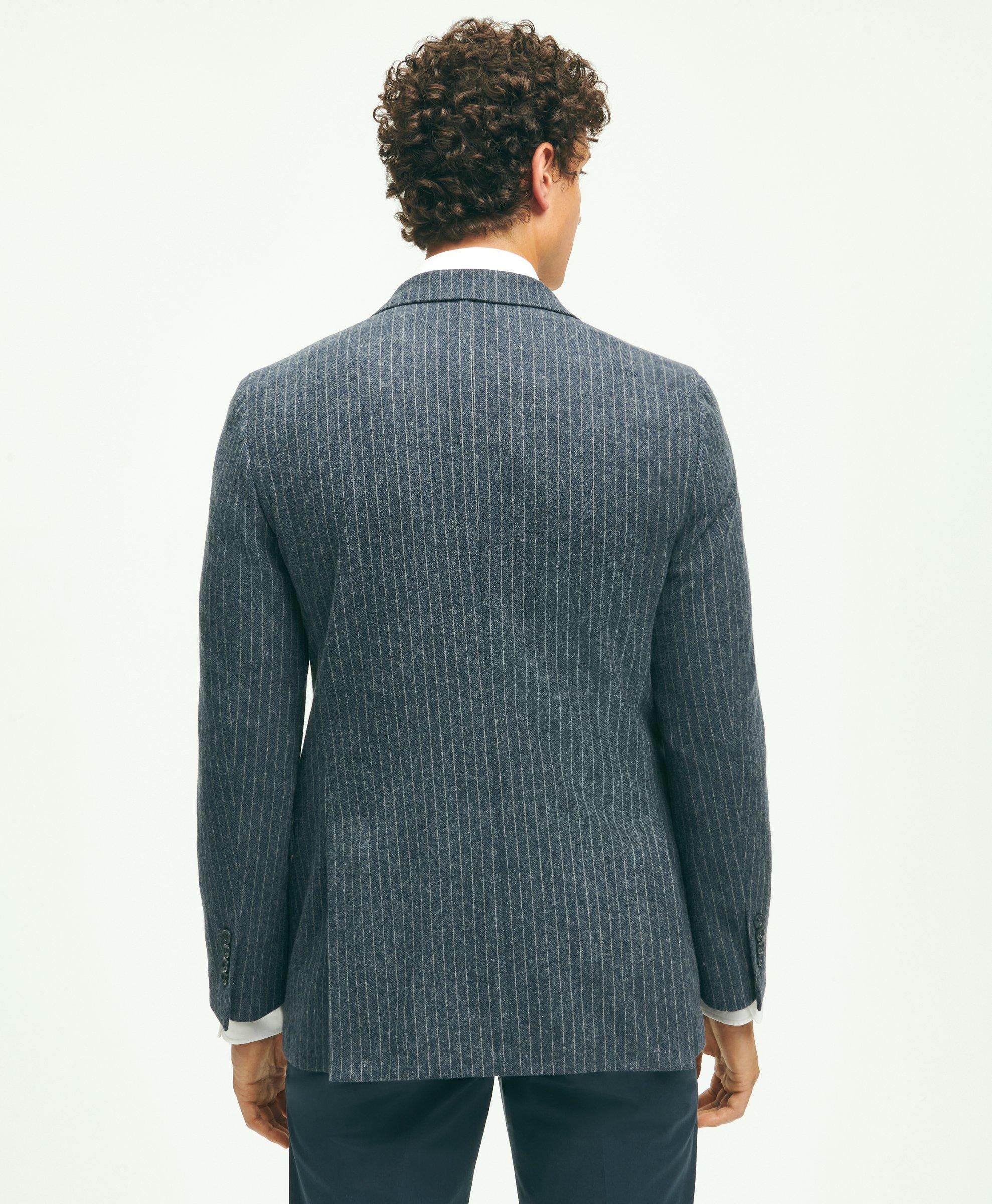 Classic Fit Stretch Cotton Knit Pinstriped Sport Coat