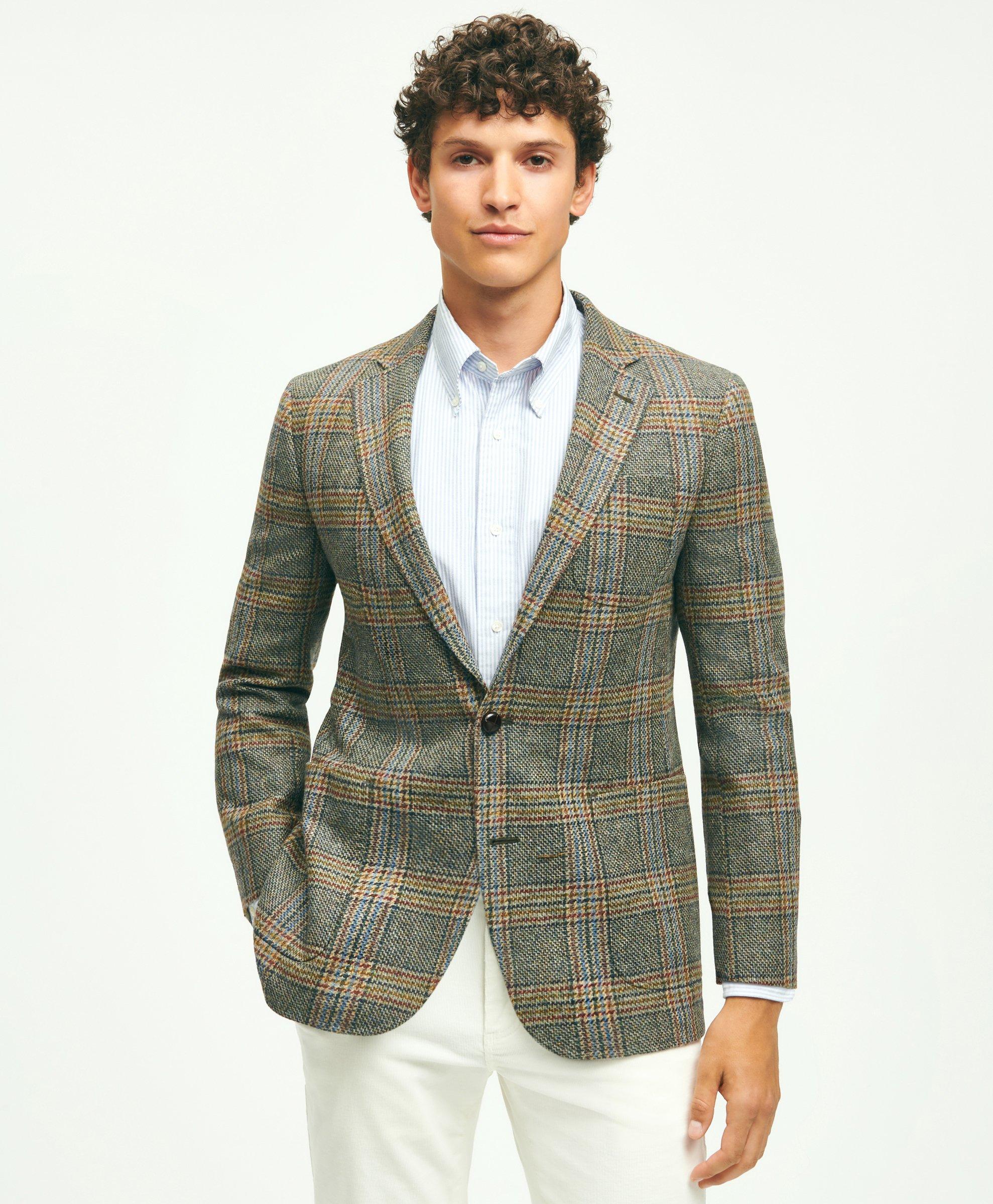 Classic Fit Wool Tweed Plaid Sport Coat