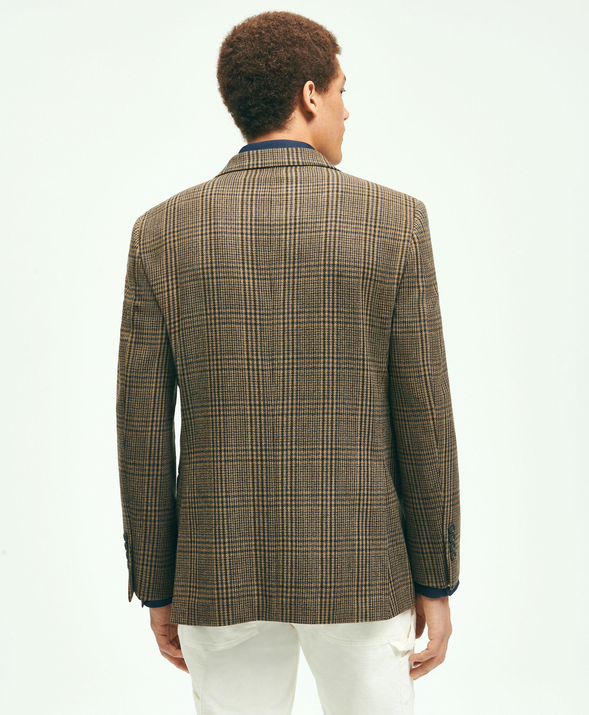 Slim Fit Wool Hopsack Plaid Sport Coat