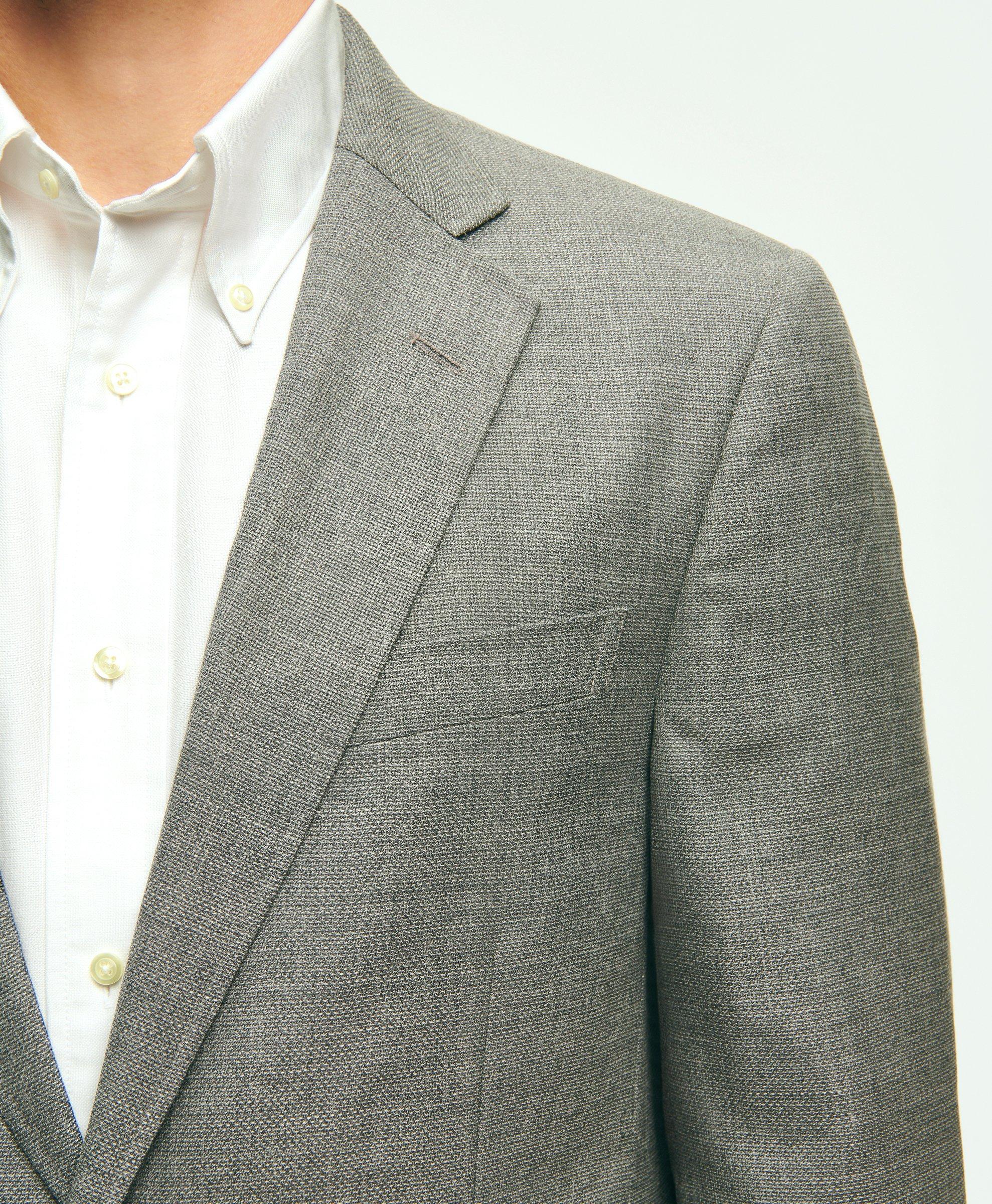 Traditional Fit Wool Hopsack Patch Pocket Sport Coat