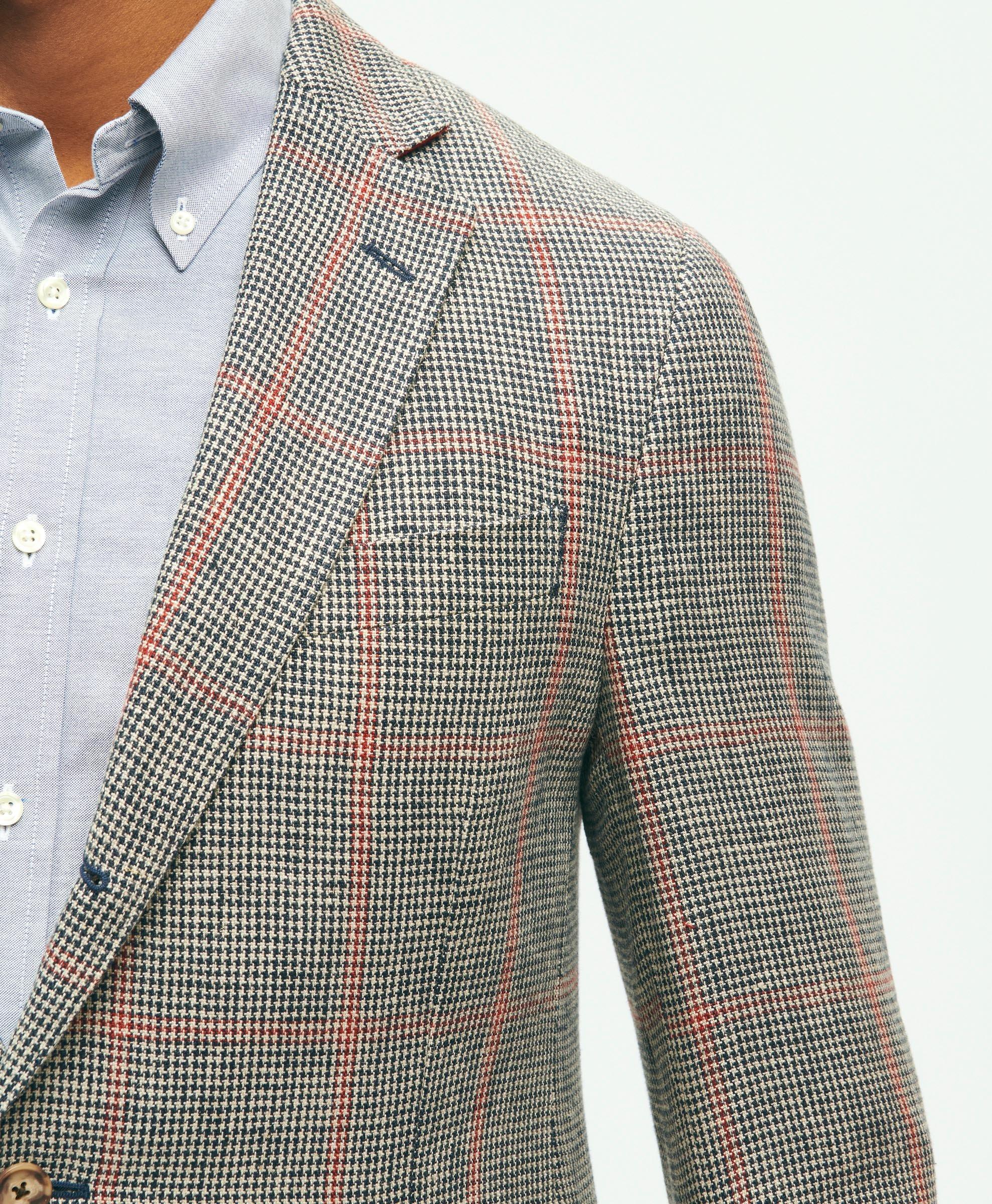 Classic Fit Linen Houndstooth Sport Coat