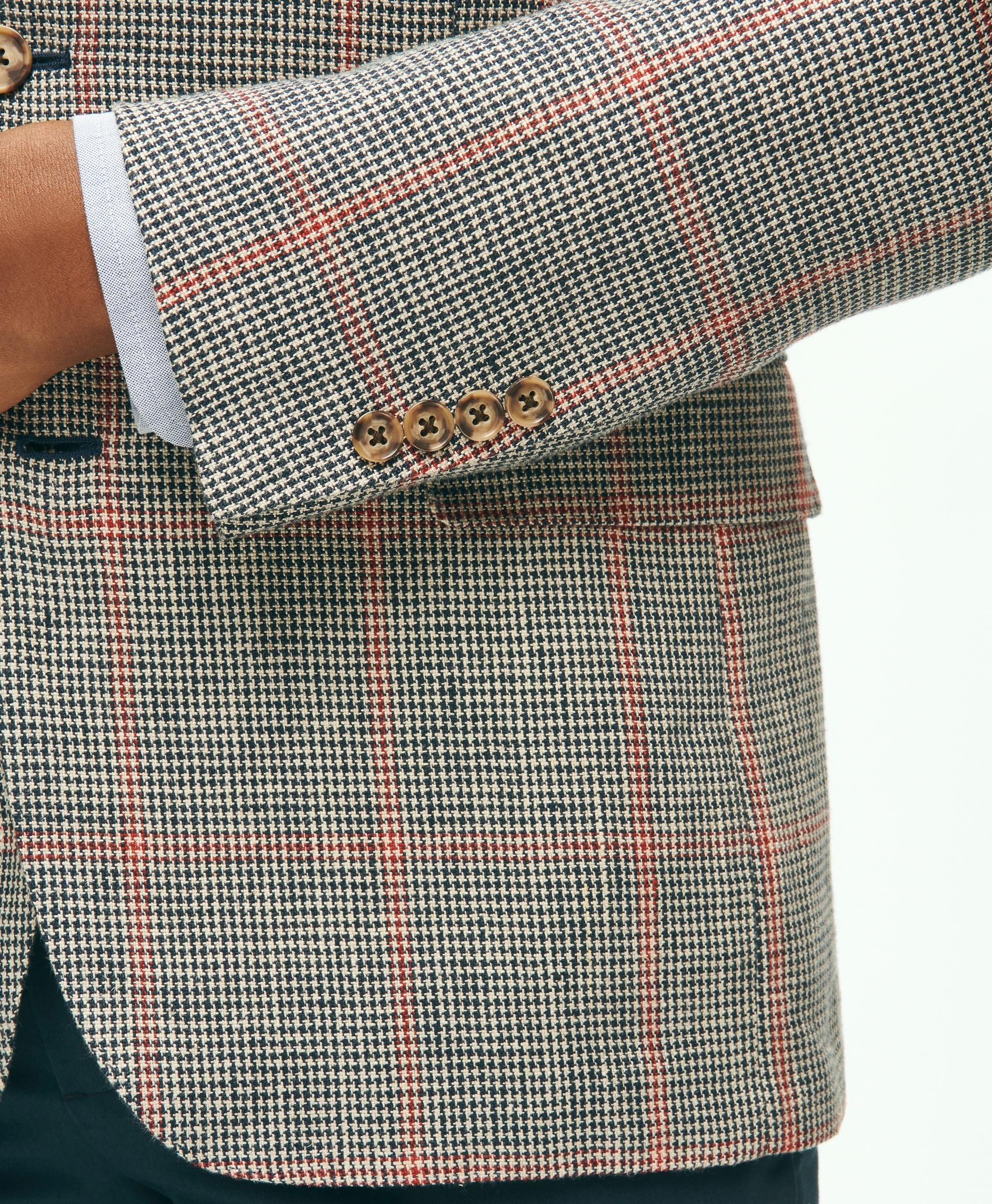 Classic Fit Linen Houndstooth Sport Coat