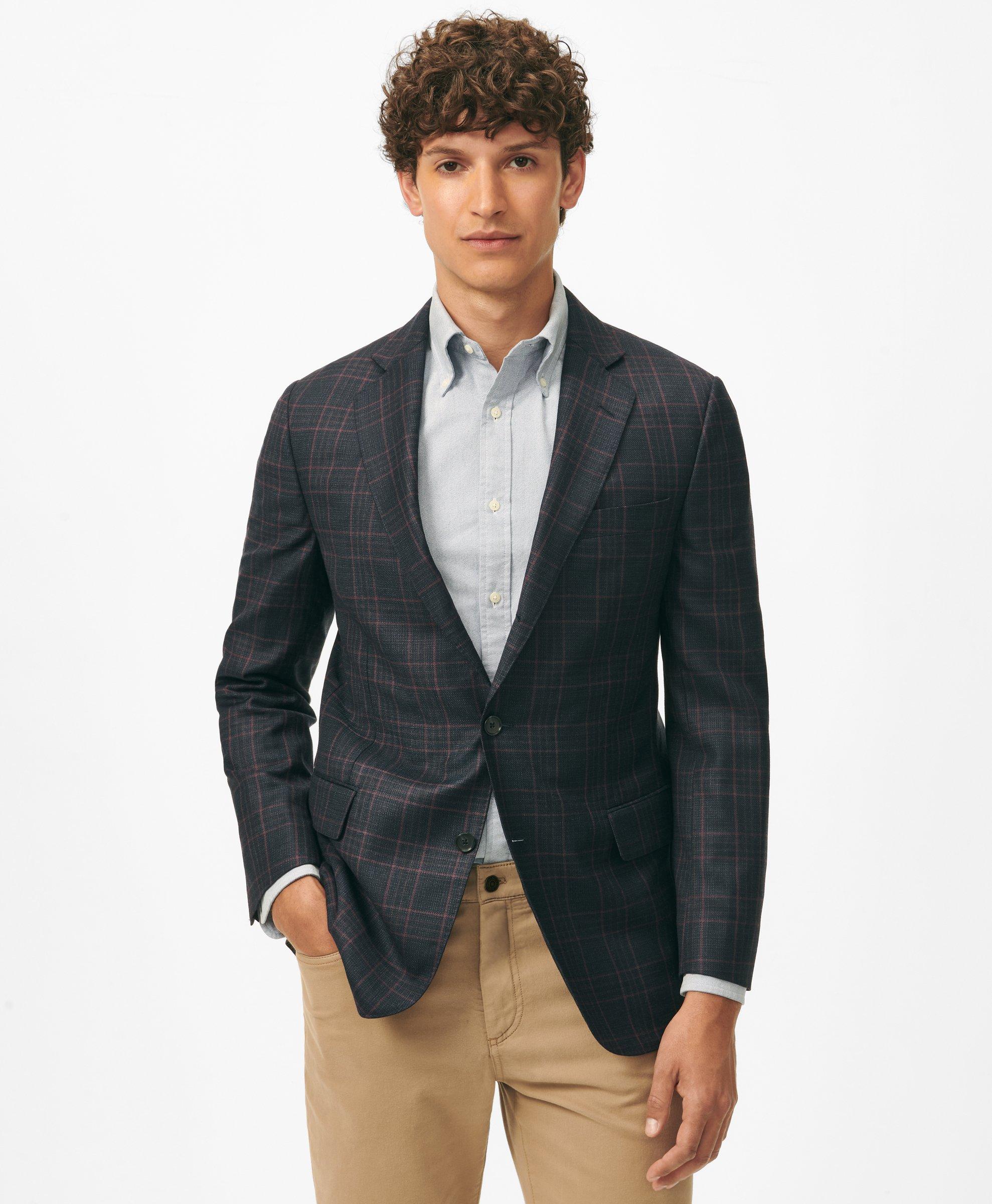 Classic Fit Checked Sport Coat in Hopsack Wool