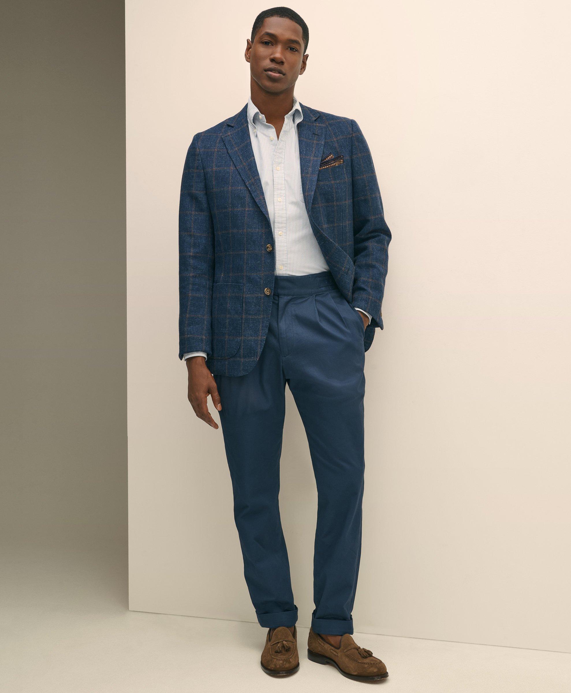 Brooks Brothers Classic Fit Wool-linen Hopsack Sport Coat In Navy