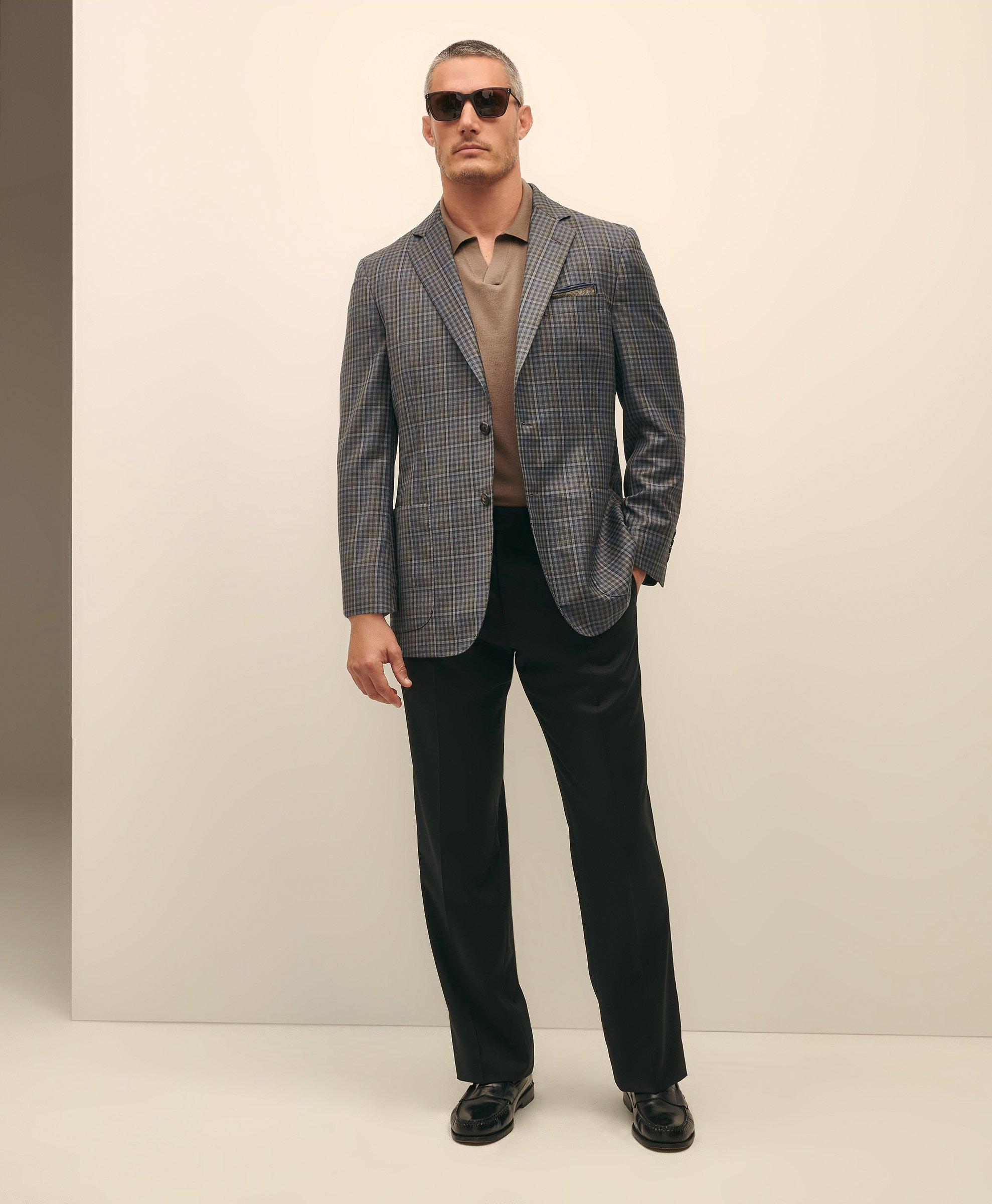 Brooks Brothers Traditional Fit Wool Gingham Sport Coat In Grey