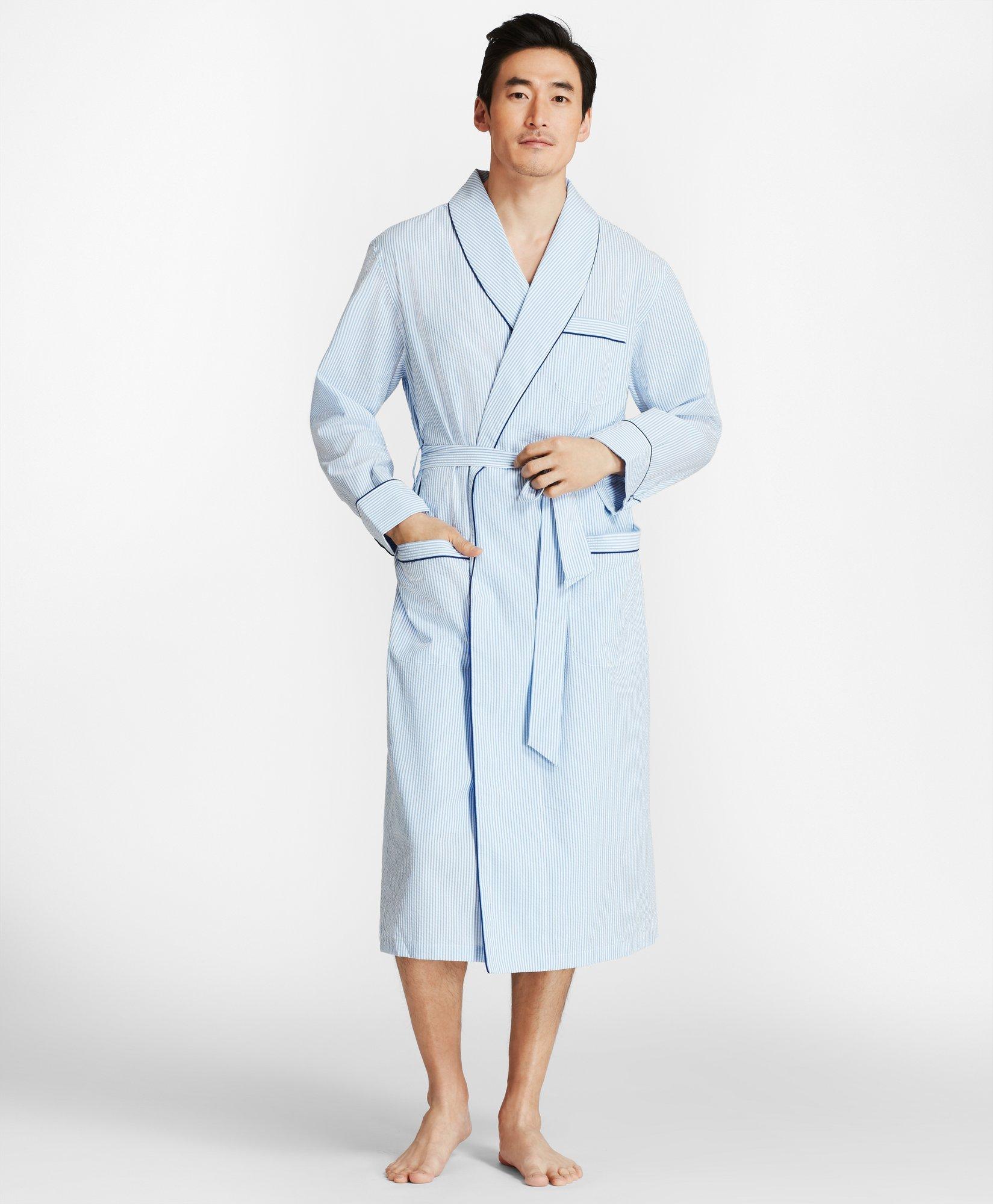 Seersucker dressing gown sale